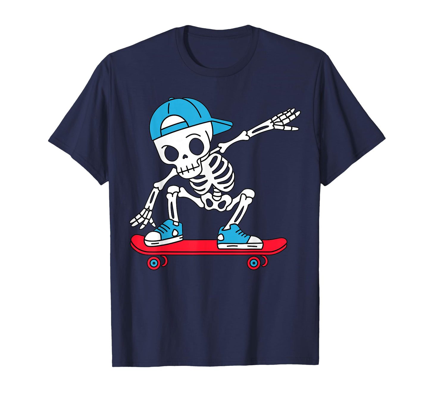 Cool Skeleton Skateboarding Skater Retro Style Halloween T-Shirt