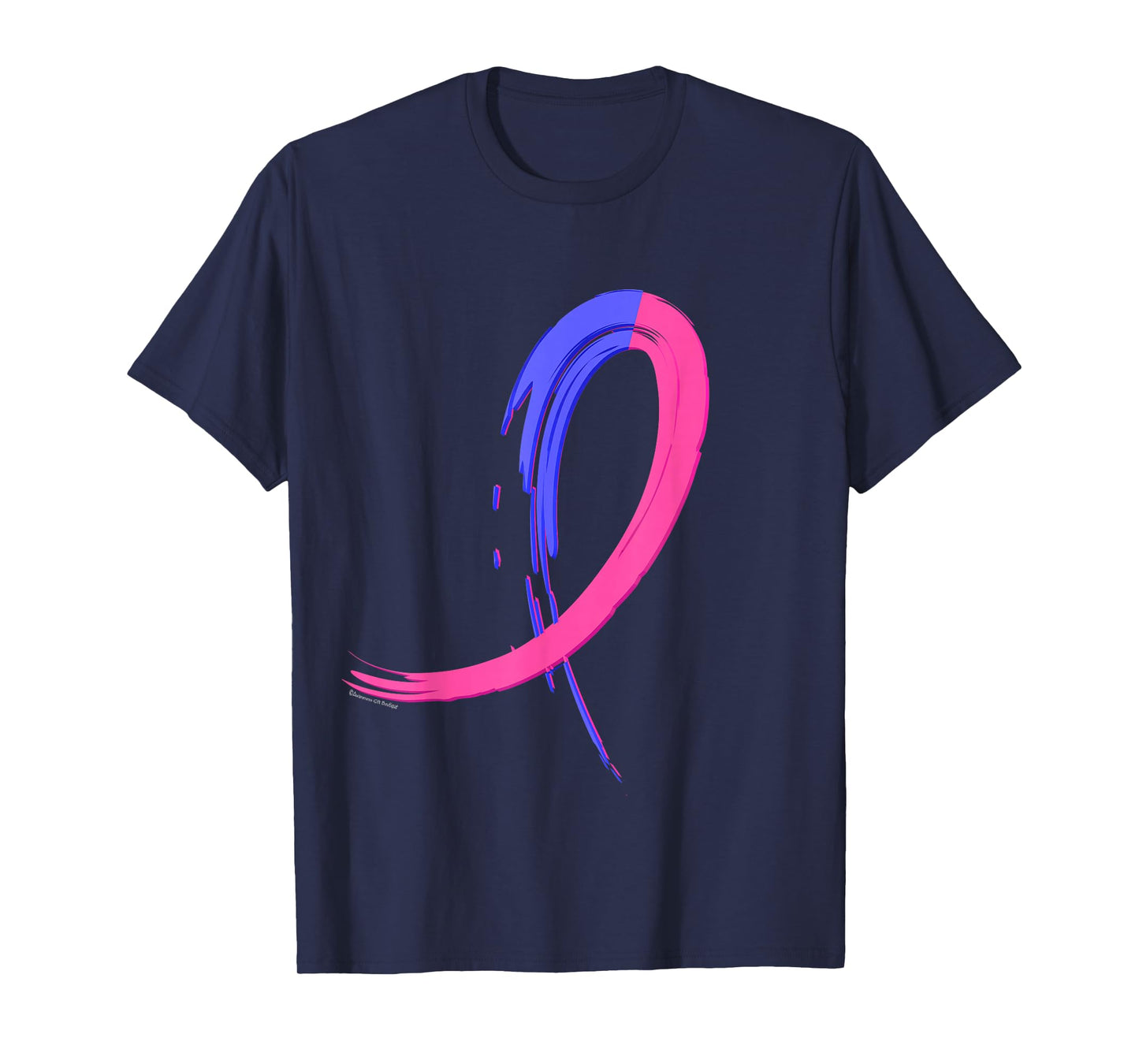 Male Breast Cancer T-Shirt Light Blue & Pink Graffiti Ribbon T-Shirt