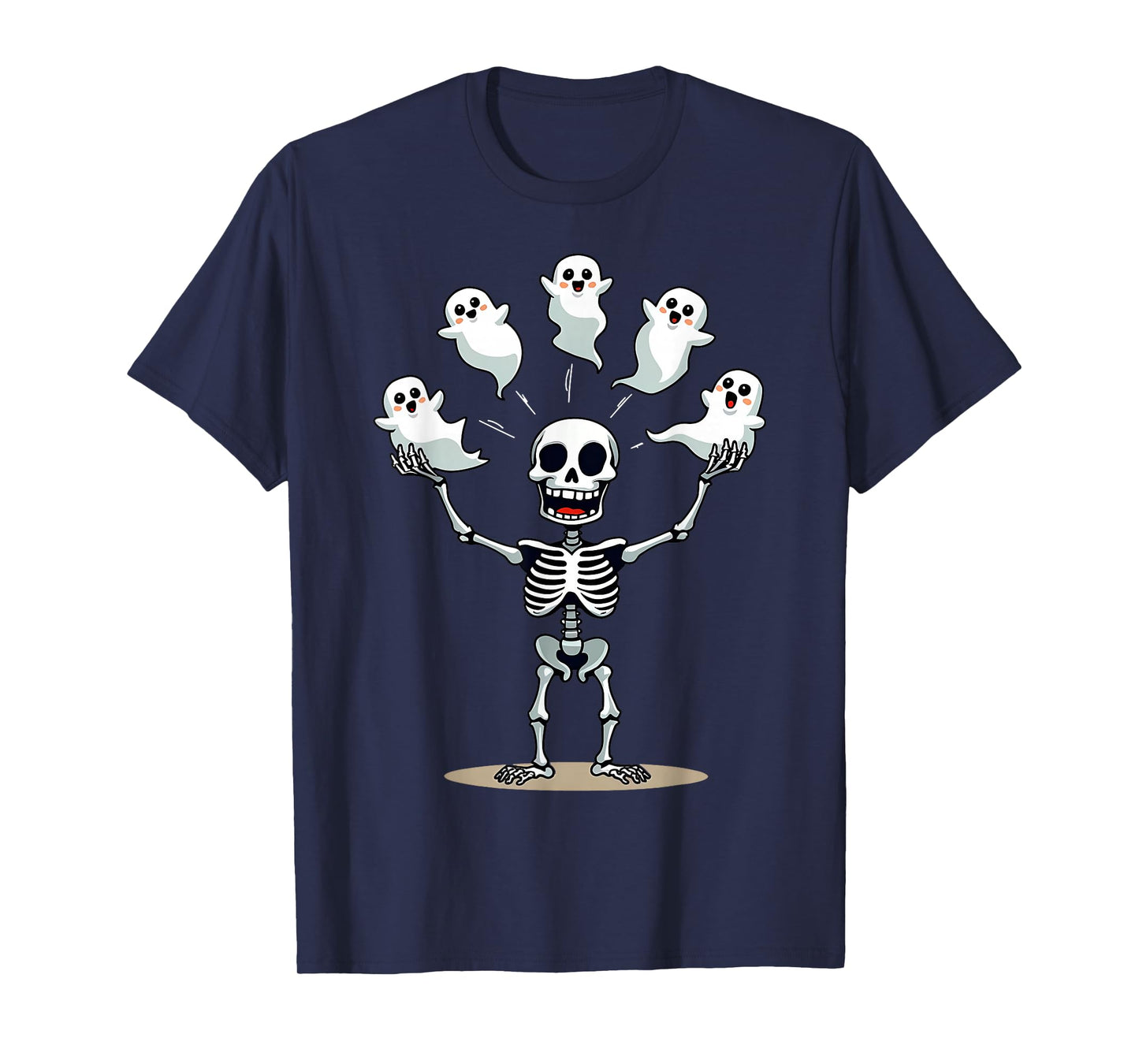 Cute Skeleton Juggling Ghosts Funny Halloween Costume Spooky T-Shirt