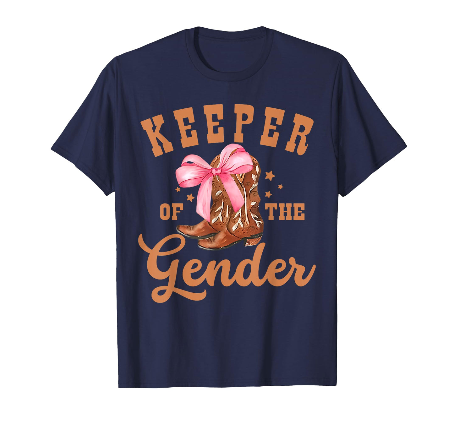 Keeper of The Gender Bow Or Cowboy Boot Gender Reveal T-Shirt