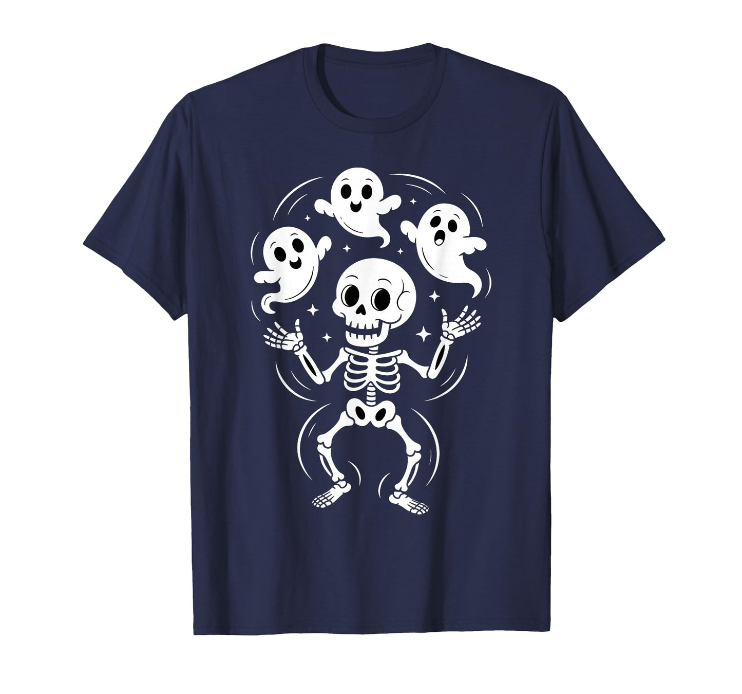 Funny Dancing Skeleton Juggling Ghosts Halloween T-Shirt