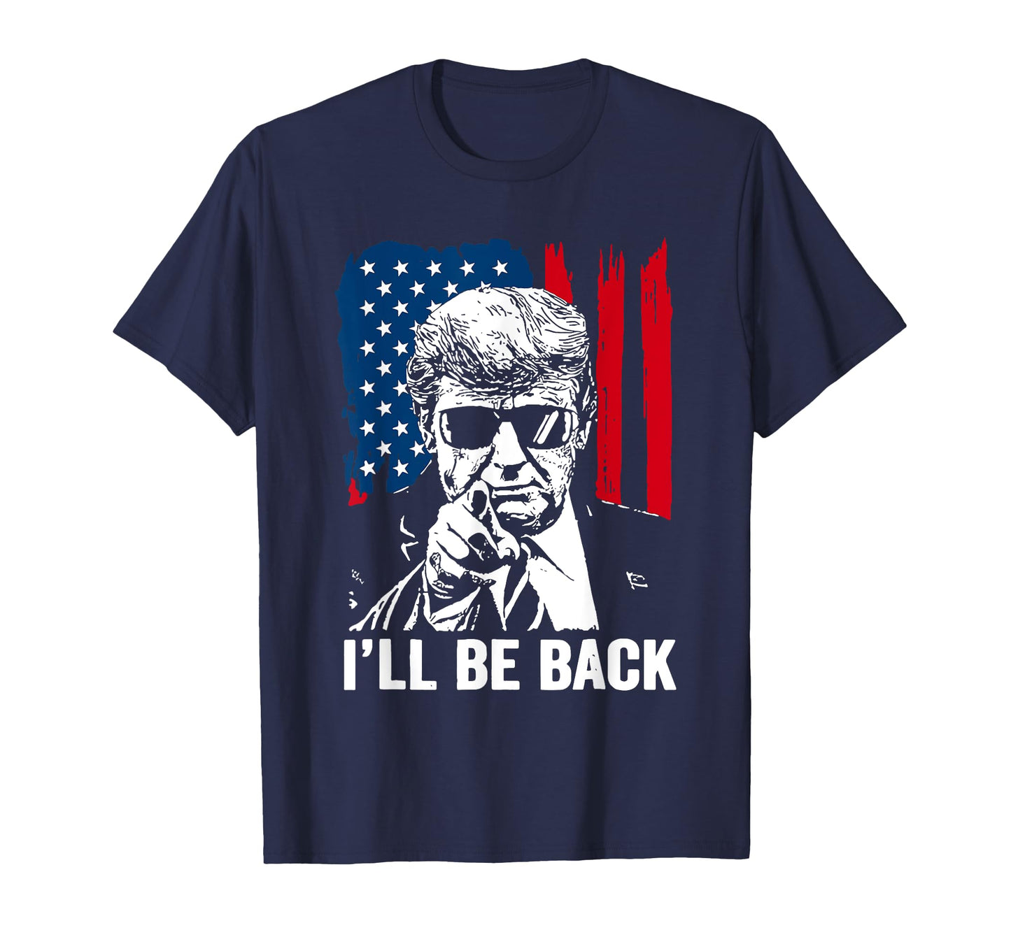 Vintage I'll Be USA Back Trump American Flag For Men Women T-Shirt
