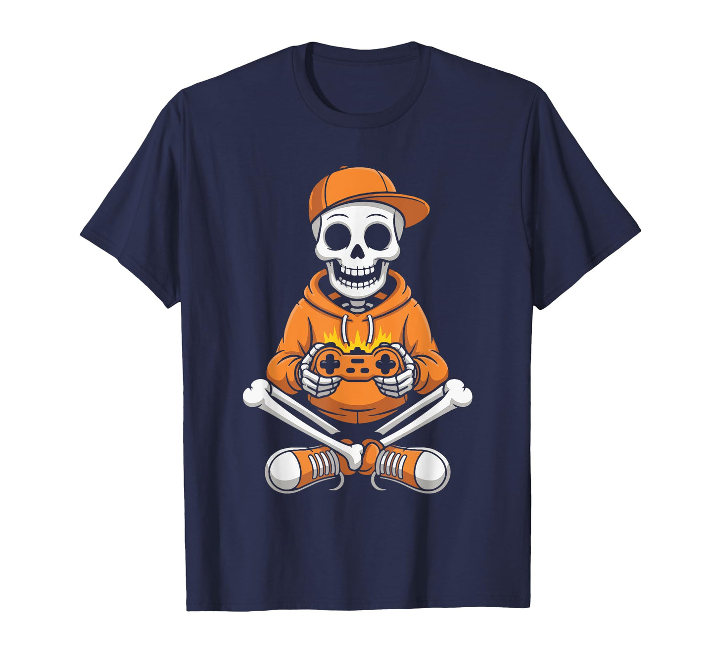 Cool Skeleton Gamer Funny Halloween Boys Men Gaming Outfit T-Shirt