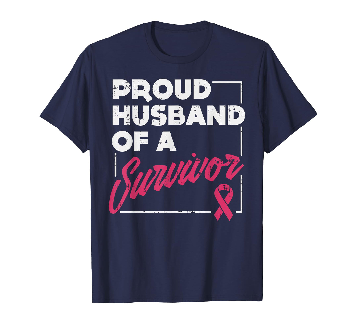 Proud Husband Of Survivor Breast Cancer Awareness Men Gift T-Shirt
