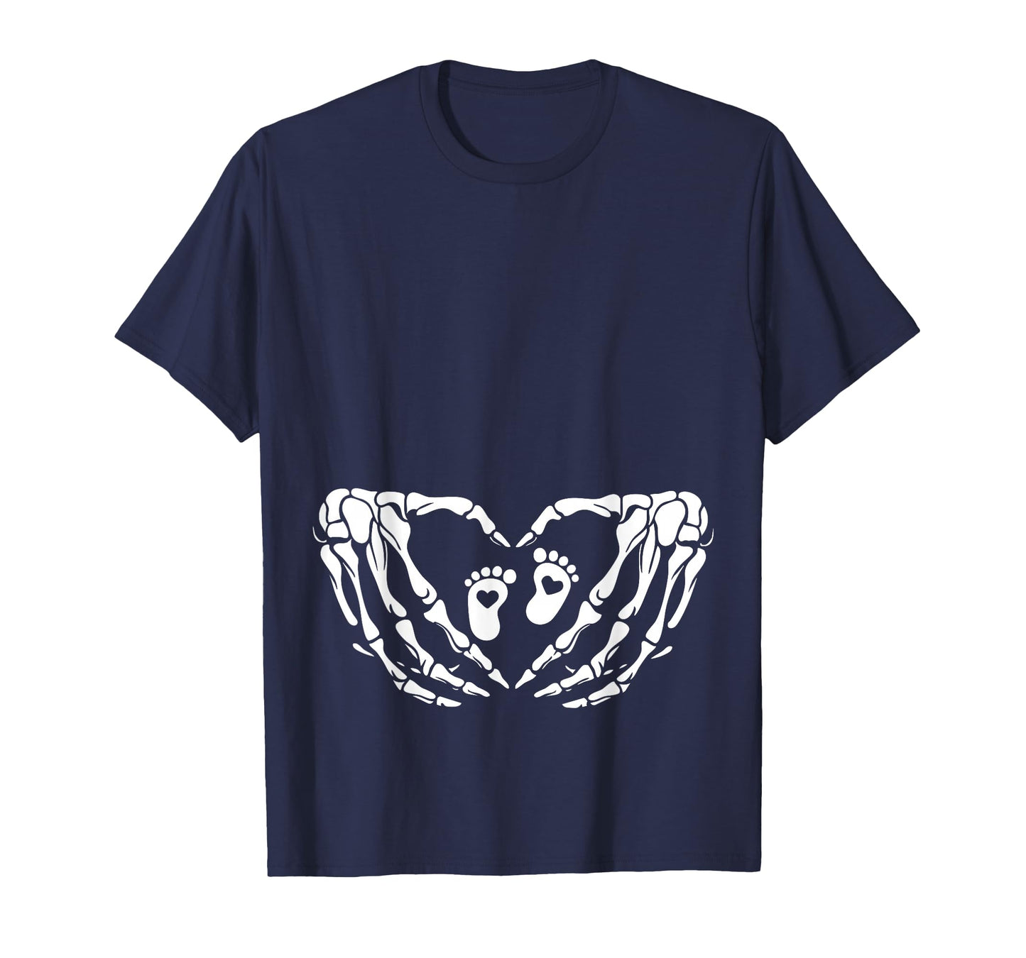 Halloween Skeleton Baby Rib Cage Pregnant Pumpkin New Mom T-Shirt