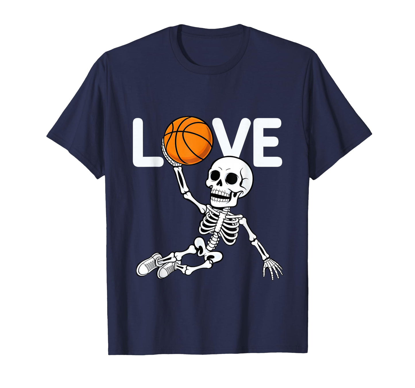 Basketball Skeleton Love Hoops Heartbeat Tee T-Shirt