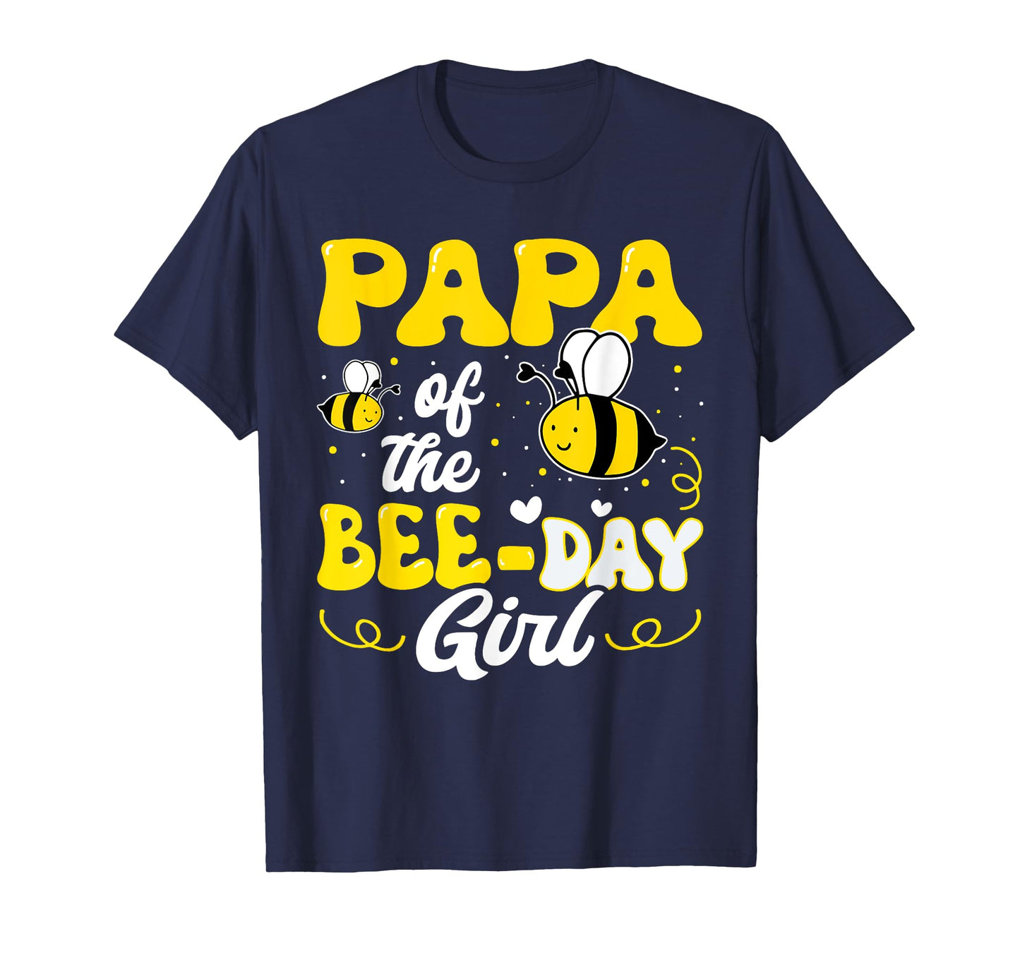 Papa of The Bee Day Girl Bee Birthday Party Theme Groovy T-Shirt