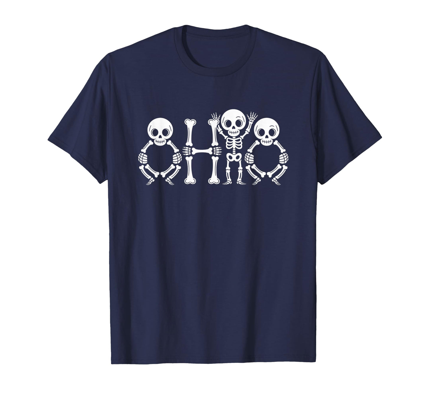 Funny O-H-I-O State Skeleton Ohio Vintage Halloween Costume T-Shirt