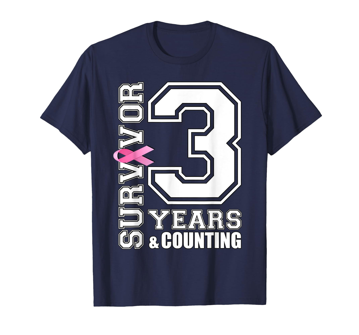 3 Years Breast Cancer Survivor Pink Ribbon Gifts For Women T-Shirt