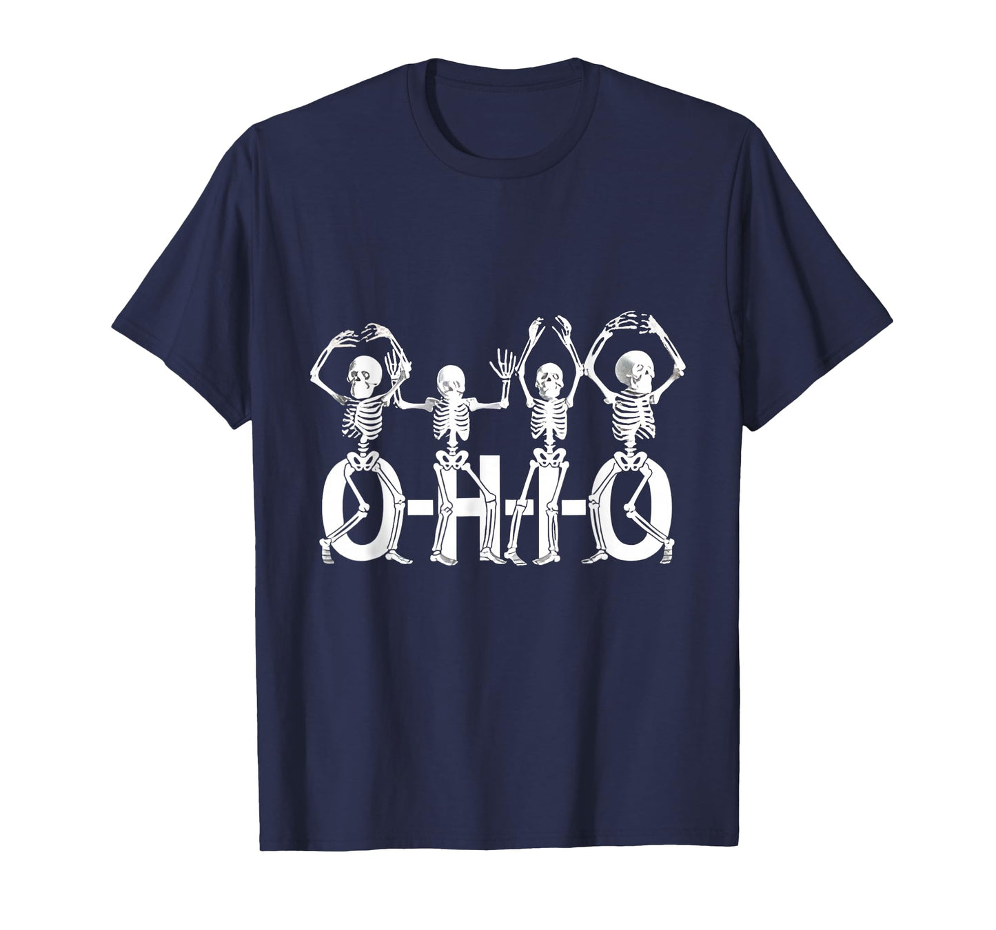 Funny O-H-I-O State Skeleton Vintage Halloween Women Men T-Shirt