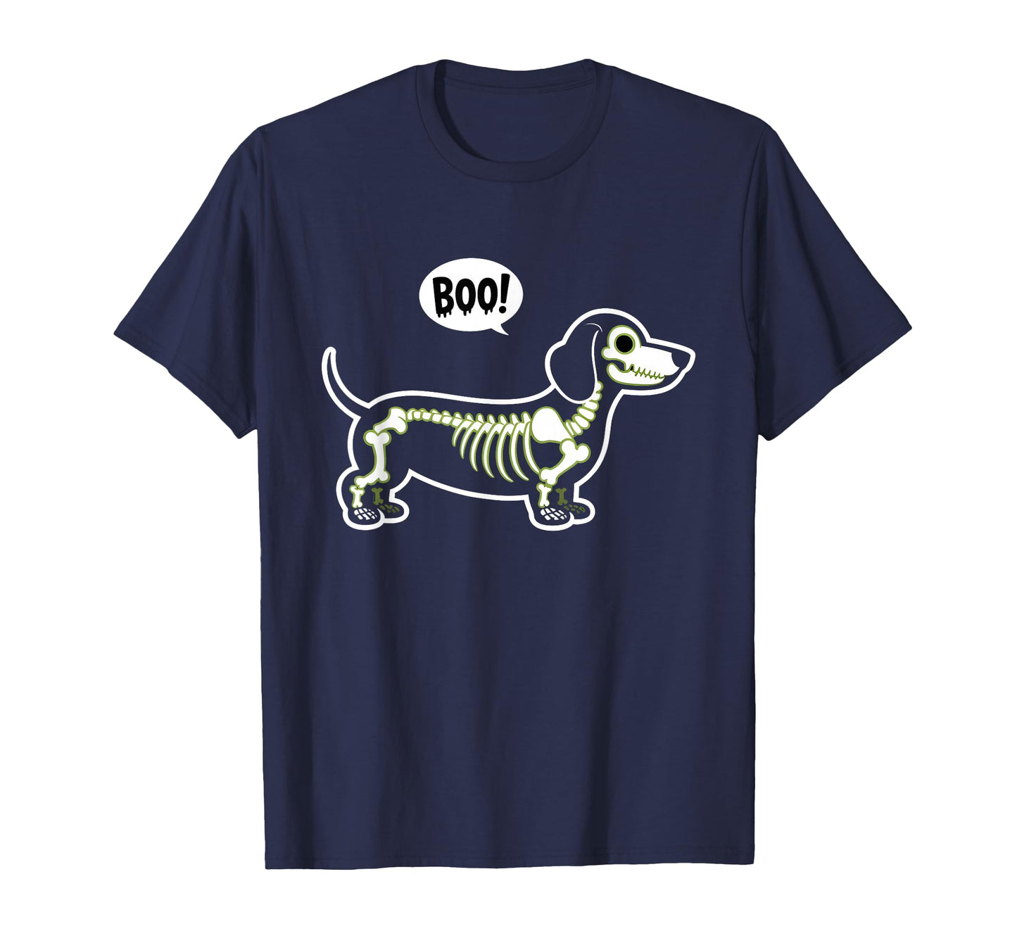 Funny Dachshund Halloween Wiener Dog Cute Doxie Skeleton Boo T-Shirt