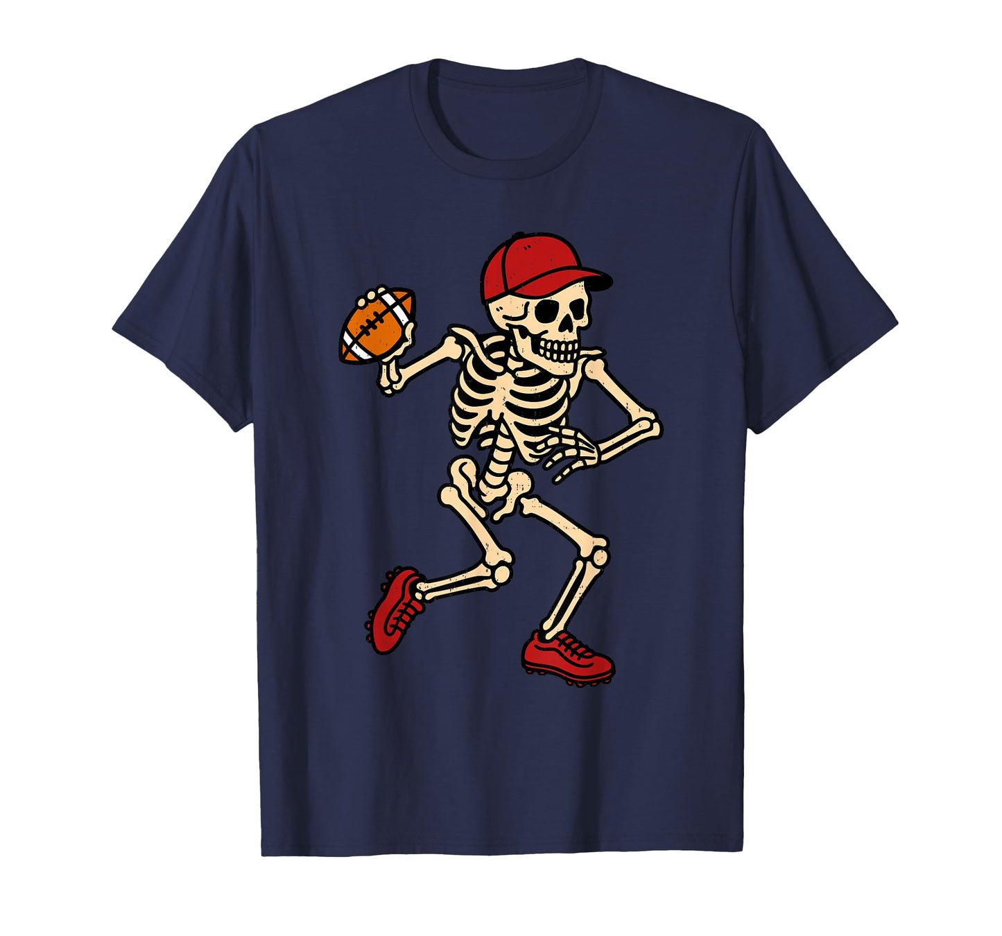 Skeleton Football Halloween Costume Spooky Sport Player T-Shirt