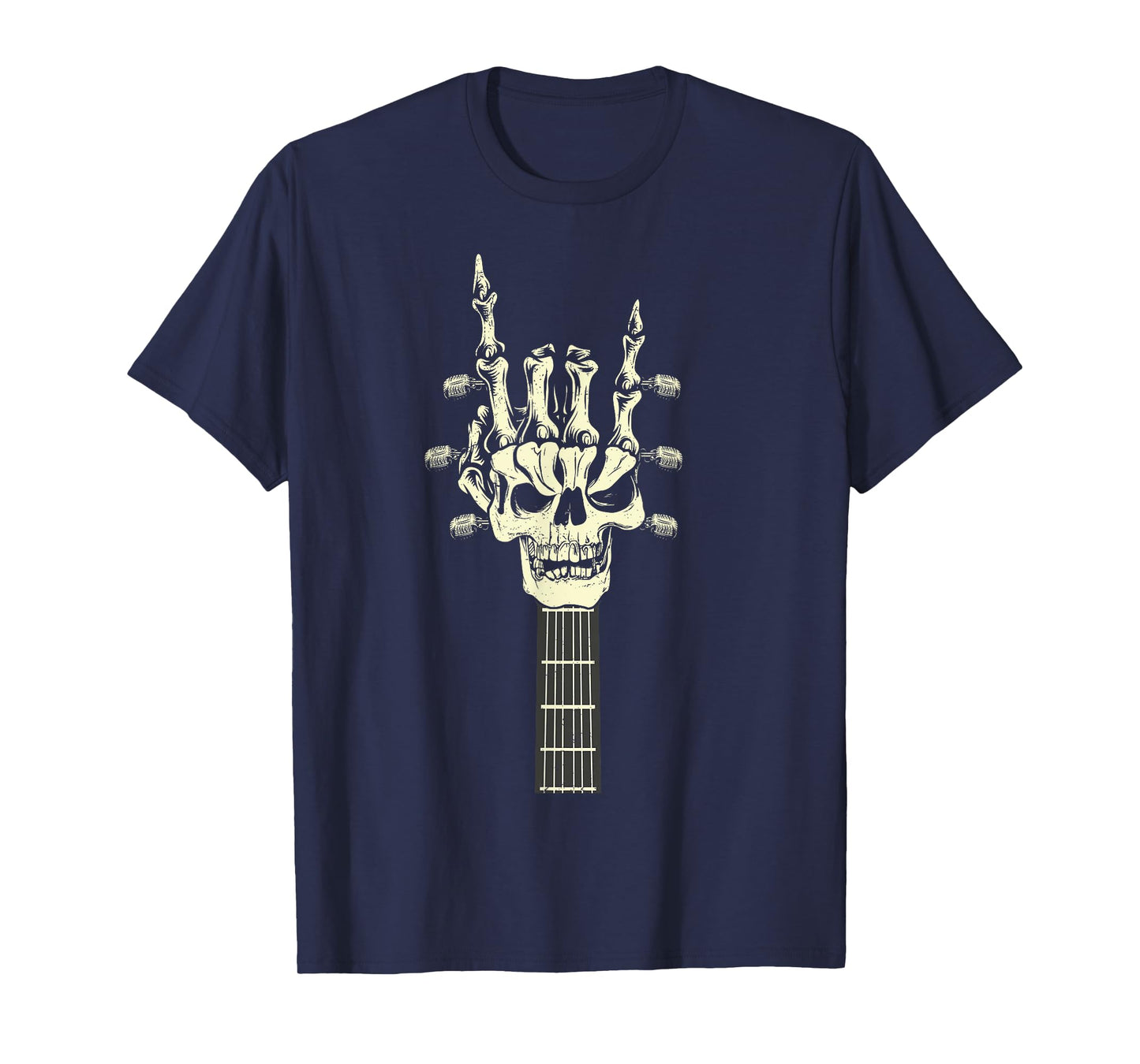 Rock On Skeleton Hand Guitar Rock & Roll Men Women Rock Band T-Shirt