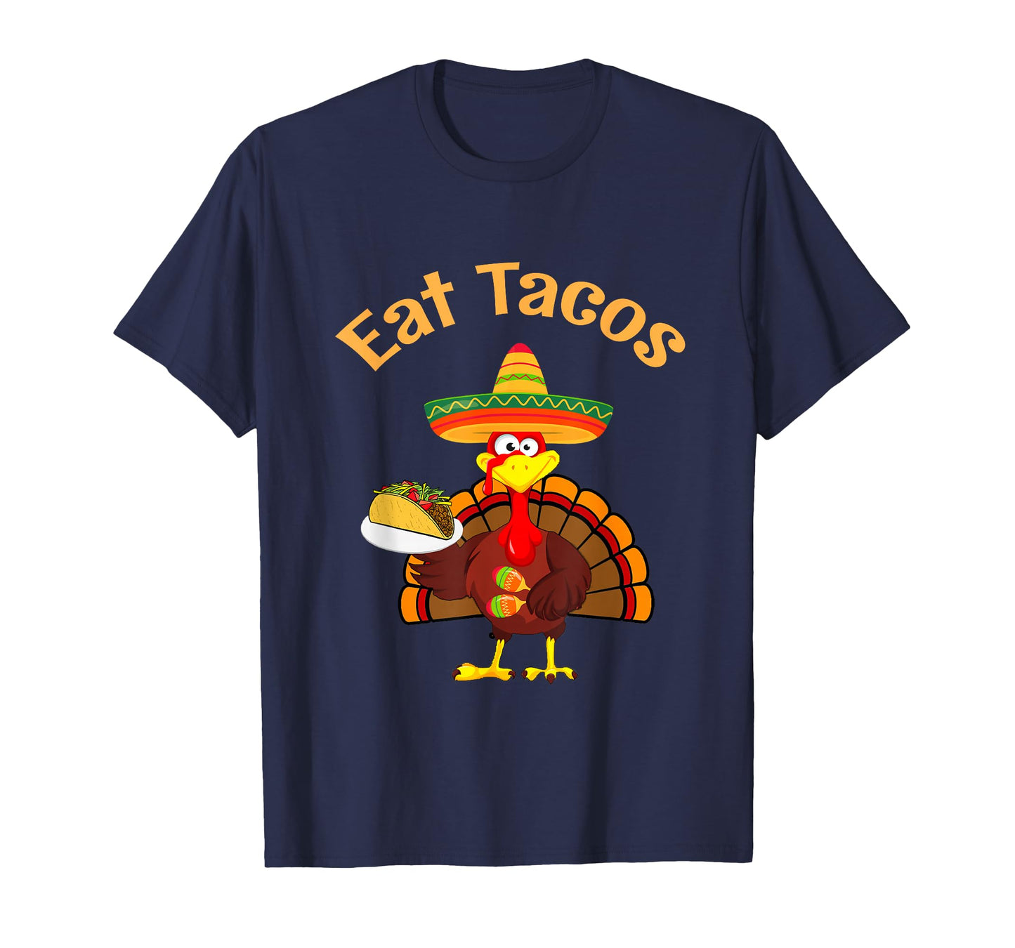 Funny Thanksgiving Turkey Eat Tacos Funny Boys Kids Turkey T-Shirt