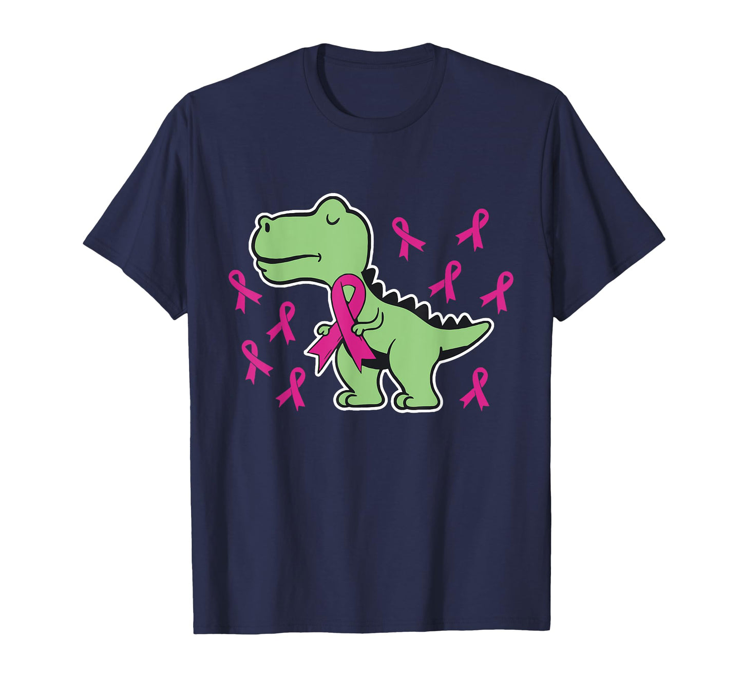 Pink Ribbon T-Rex Kids Breast Cancer Awareness Boys Toddler T-Shirt
