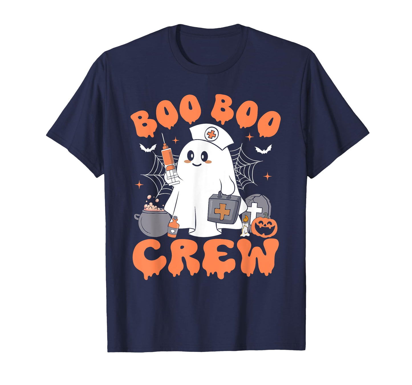 Boo Boo Crew Nurse Shirt Women Cute Ghost Halloween Nursing T-Shirt