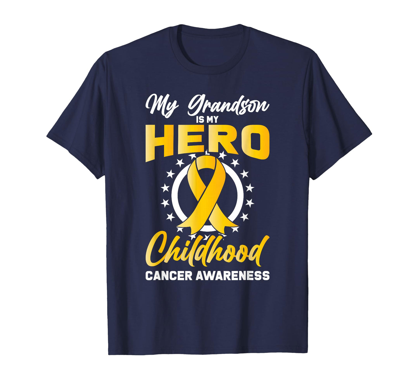 Grandson Childhood Ribbon Support Cancer Awareness Gift T-Shirt
