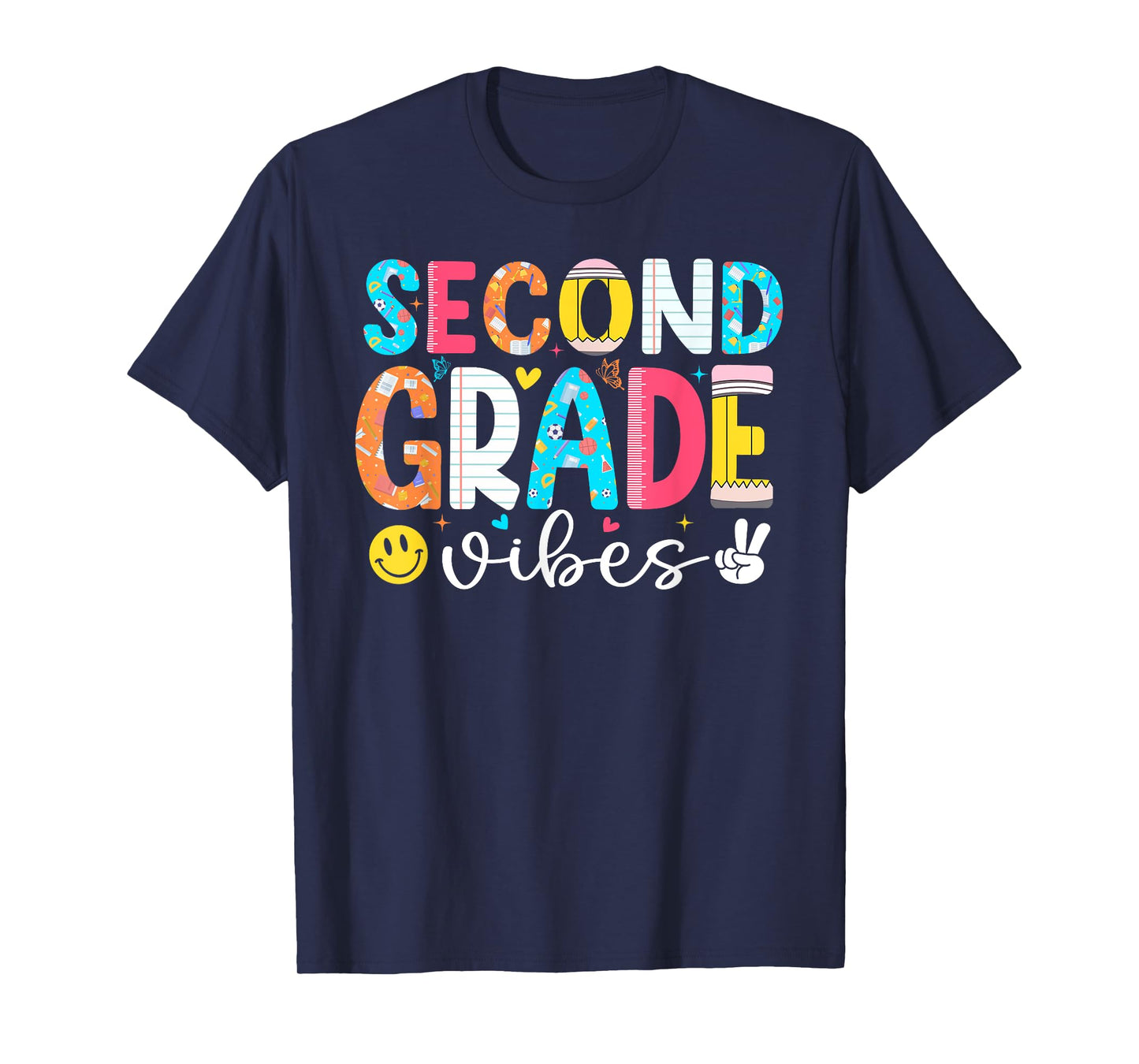 First Day Of 2nd Grade Shirt Teacher Kids Second Grade Vibes T-Shirt