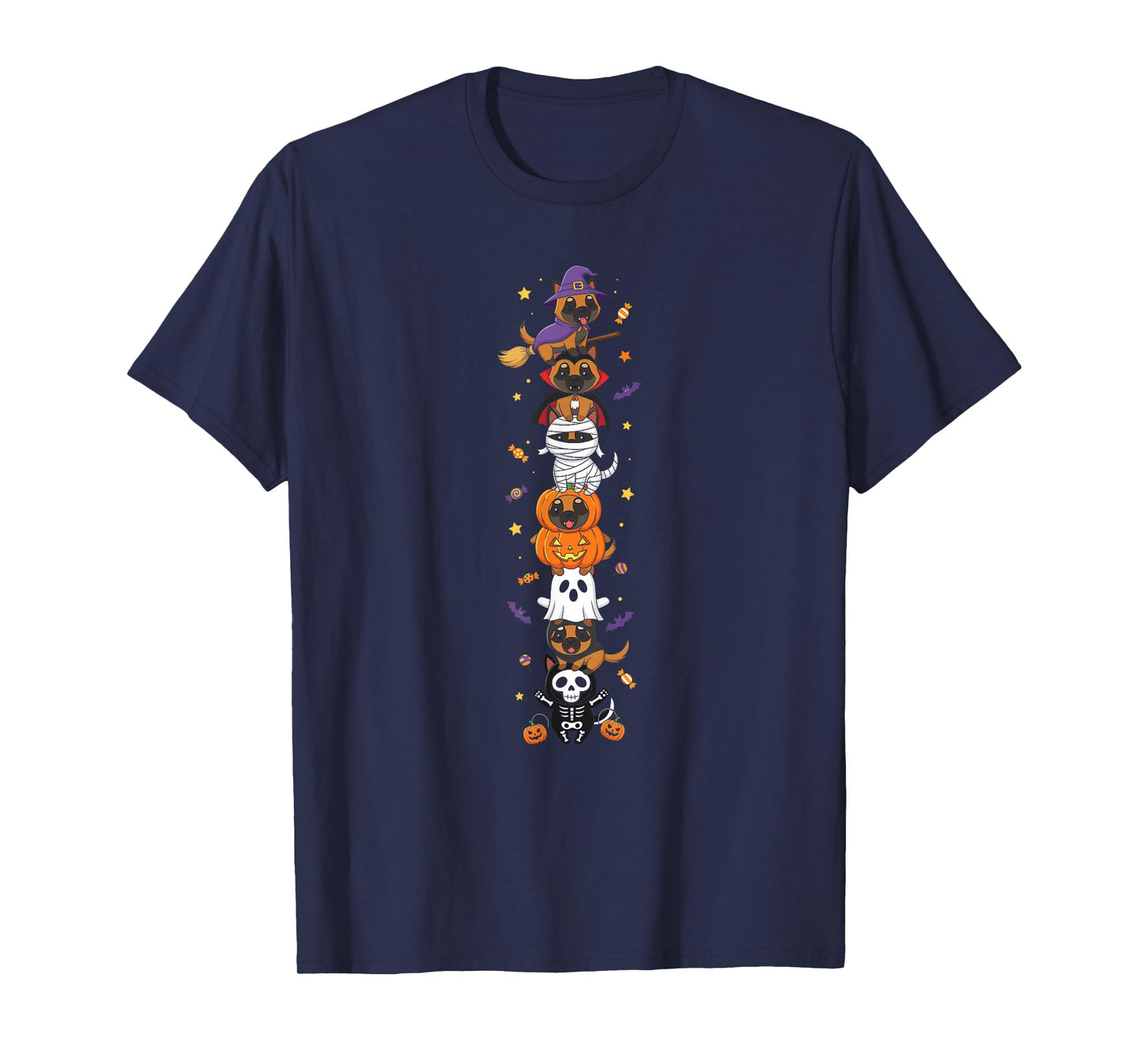 Belgian Malinois Witch Vampire Halloween Kids Mens Womens T-Shirt