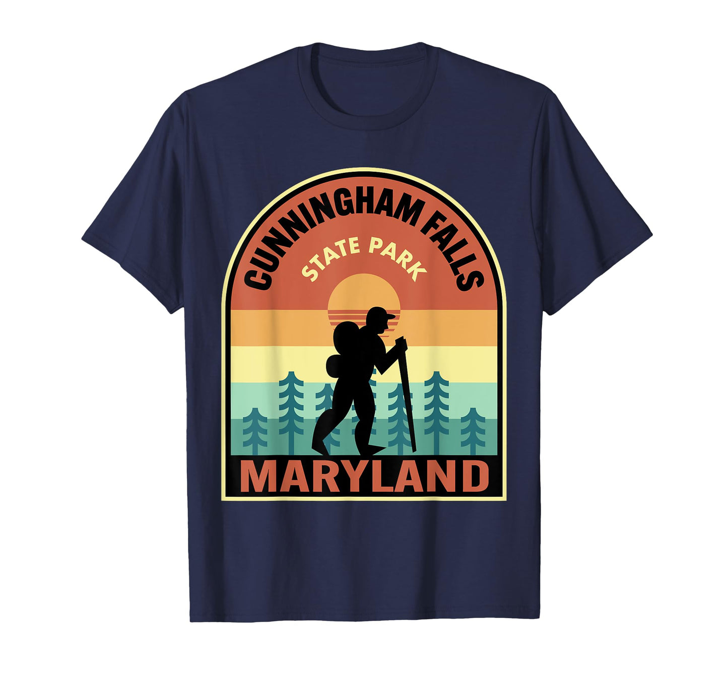 Cunningham Falls State Park Maryland Retro Hiking T-Shirt