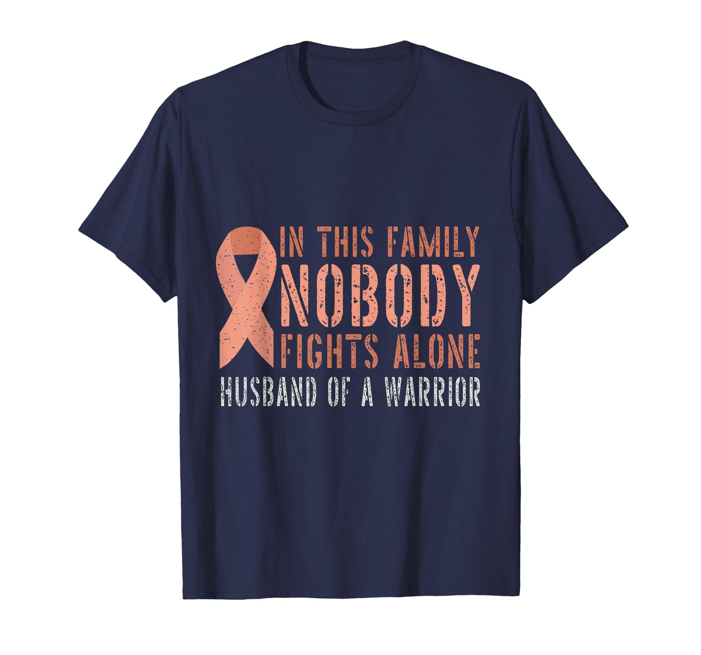 Husband of a Warrior Family Matching Uterine Cancer T-Shirt