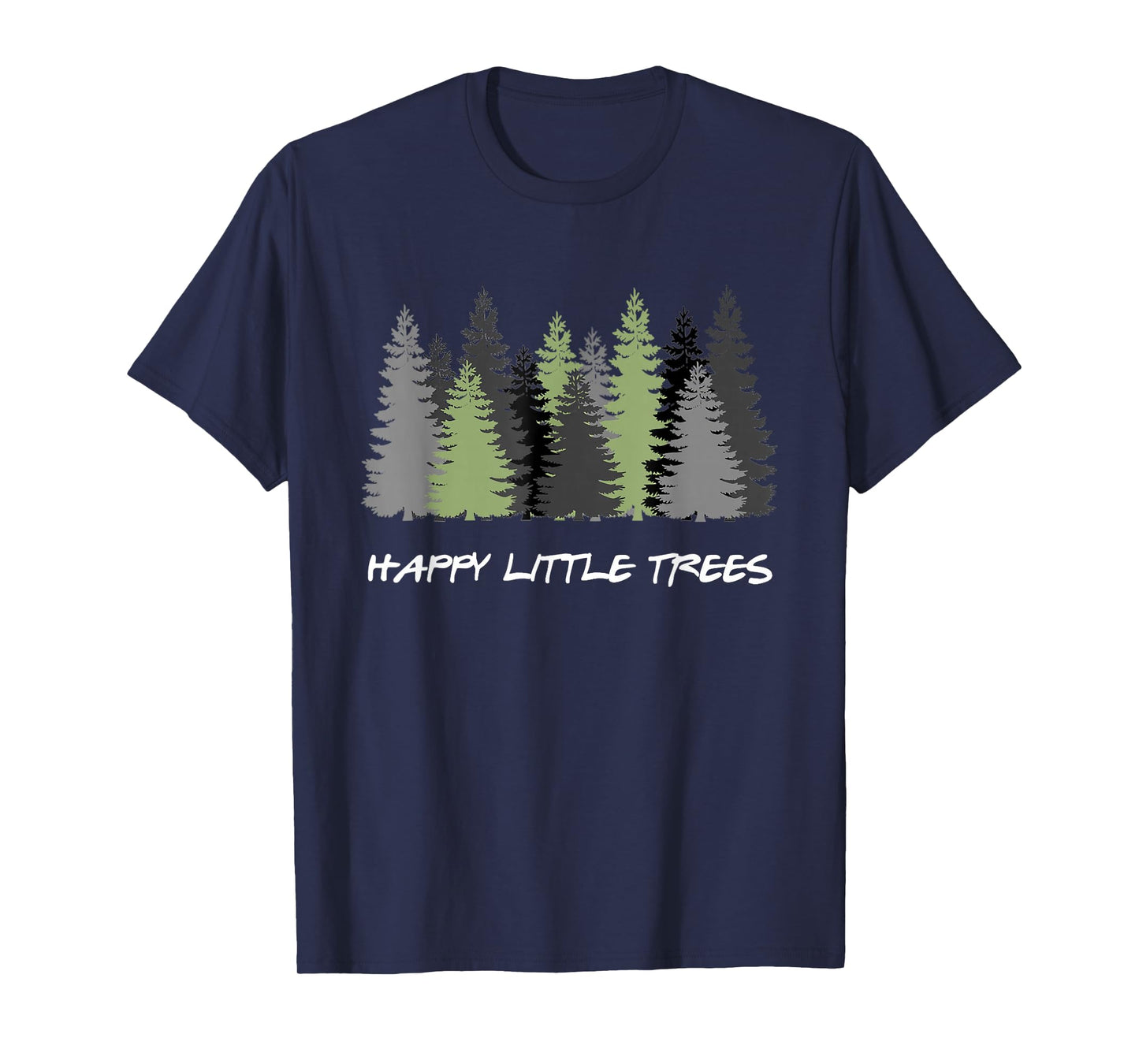 Funny Happy Little Trees Epic & Calm Forest Painting Art T-Shirt