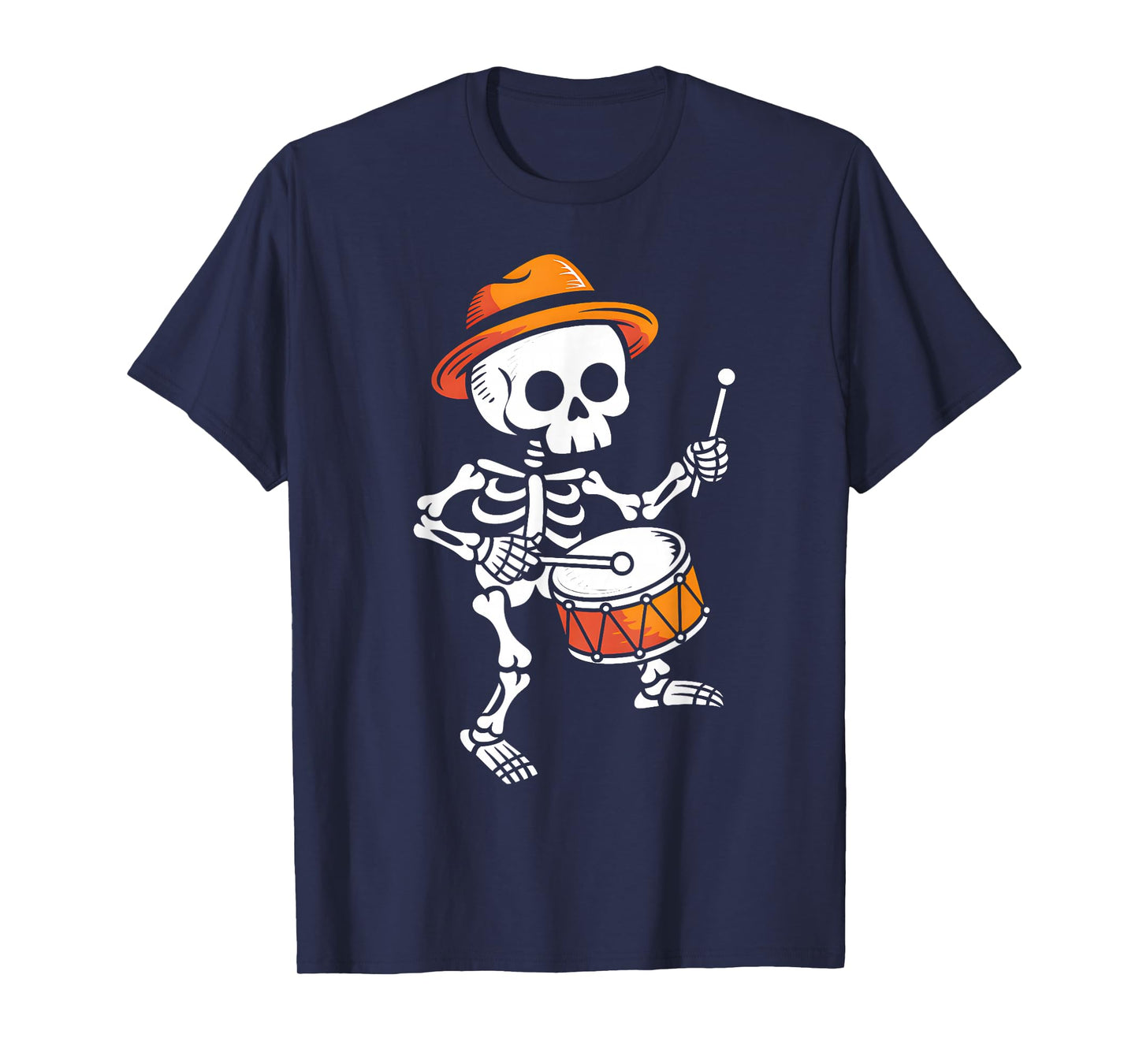 Skeleton Playing Drum Halloween Costume for Men Boys Kid T-Shirt