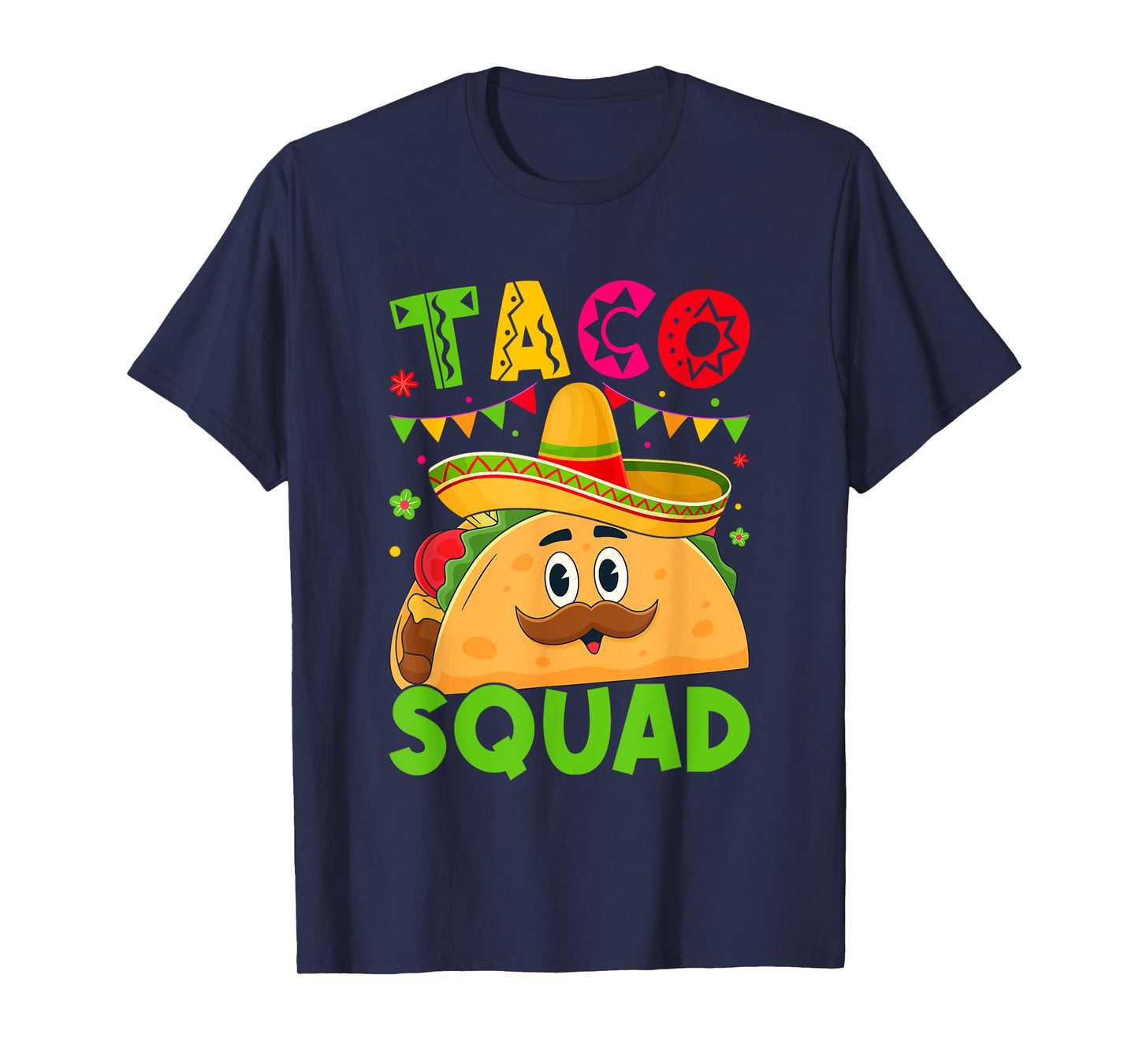 Taco Squad Sombrero Cartoon Fun T-Shirt