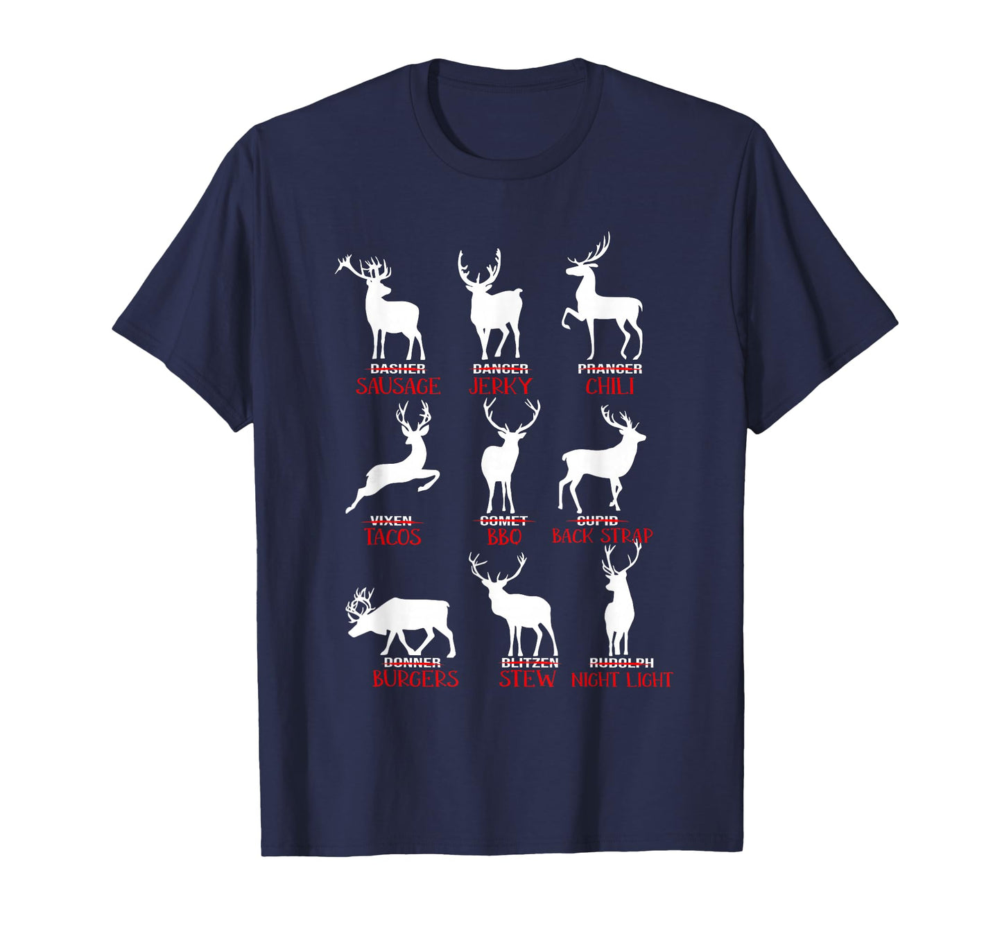 Christmas Deer Hunters All of Santa's Reindeer Xmas T-Shirt