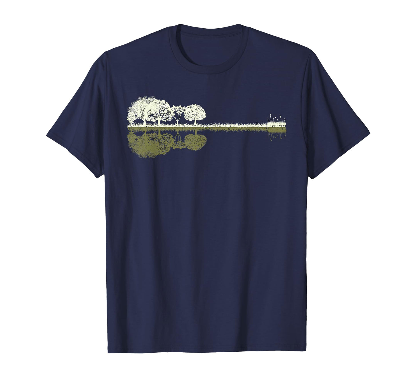 Nature Acoustic Guitar - Forest Wooden Guitar Trees Sundown T-Shirt