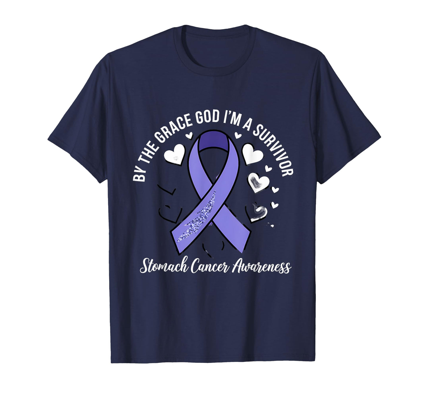 Stomach Cancer Awareness I'm A Survivor Periwinkle Ribbon T-Shirt