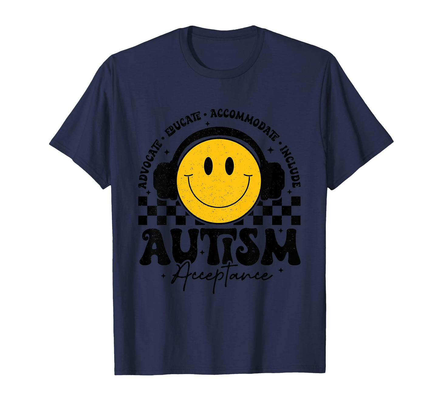 Autism Awareness Acceptance Smile Face Autistic Teacher Kids T-Shirt
