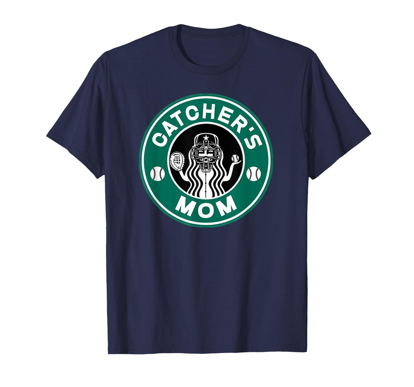 Softball Catcher's Mom for Women Mother of Softball Catcher T-Shirt