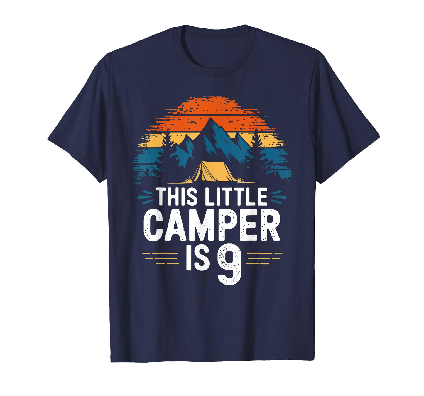 9th Birthday Camping Shirt for 9 Year Old Kids Camping Party T-Shirt