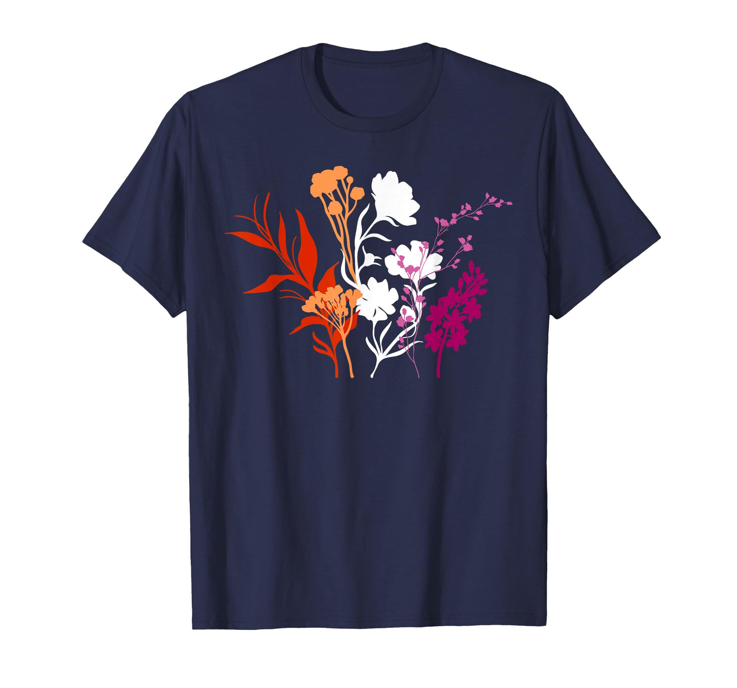 Minimalist Wildflowers Lesbian Pride Aesthetic T-Shirt