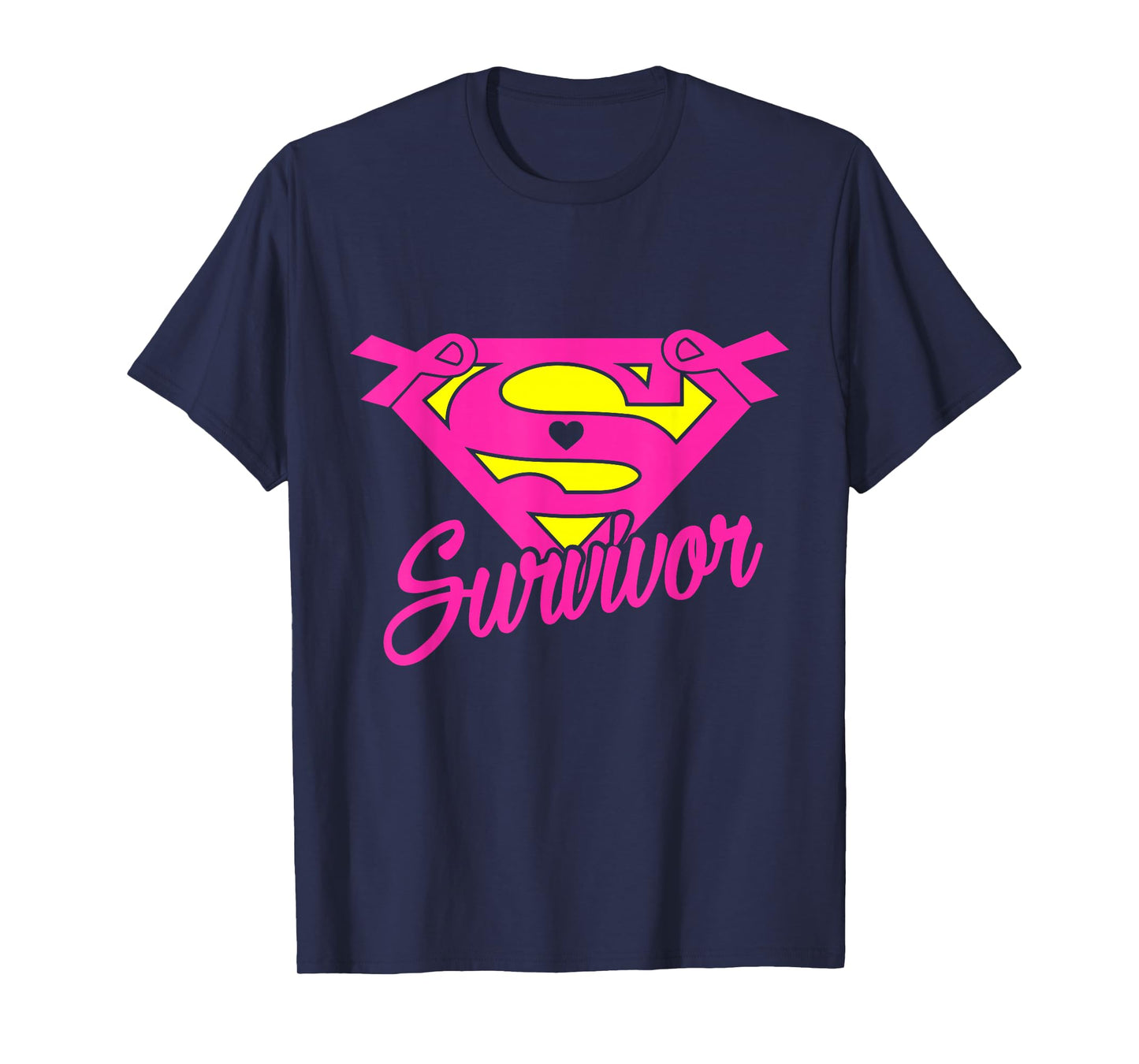 Breast Cancer Awareness Survivor Pink Ribbon Superhero T-Shirt