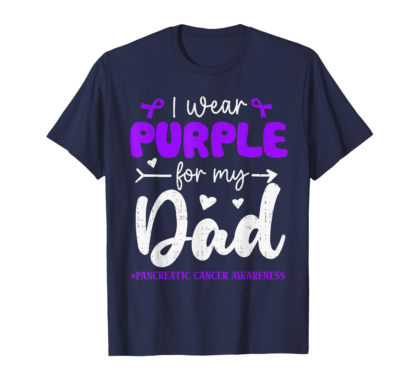 I Wear Purple for Dad Pancreatic Cancer Awareness Family T-Shirt