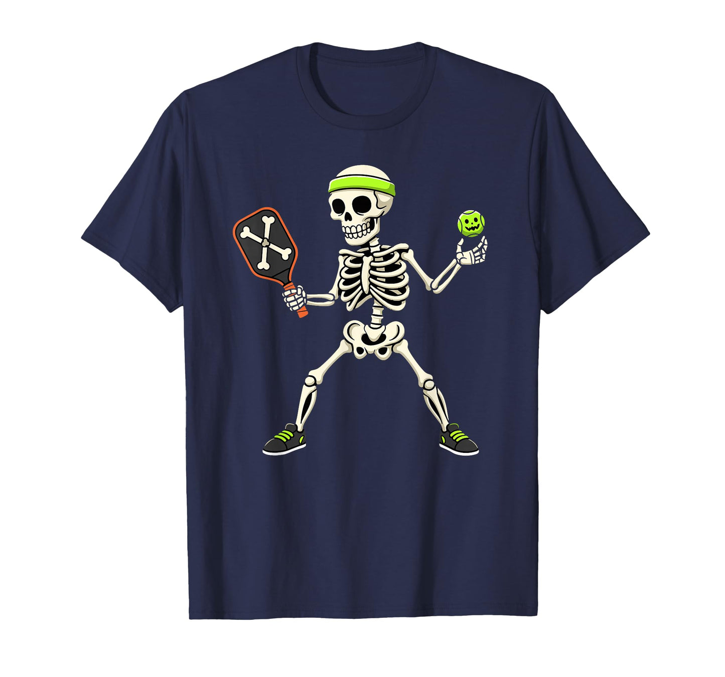 Funny Pickleball Skeleton Halloween Costume T-Shirt