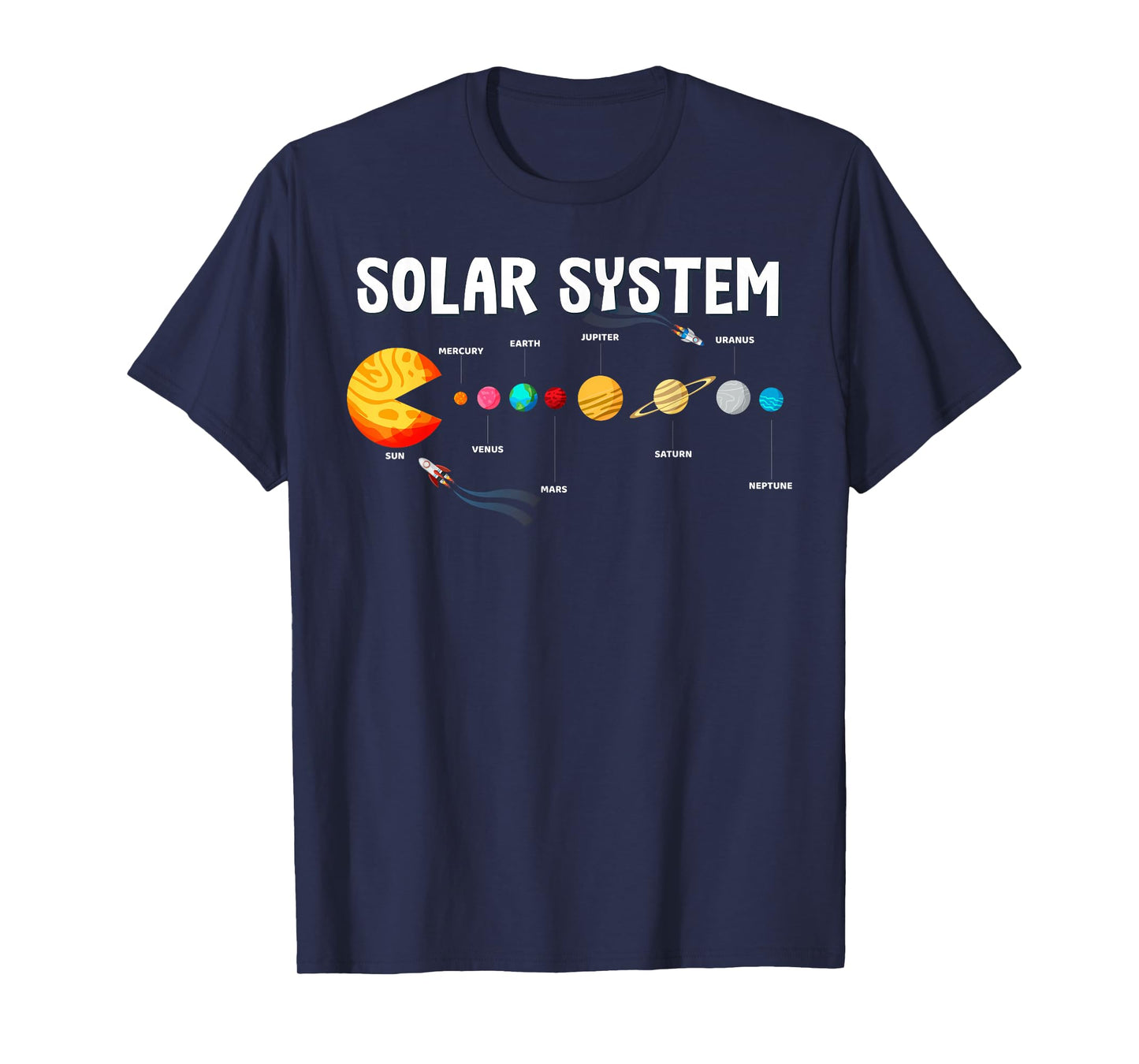 Funny Solar System Astronauts Space Video Games Men Women T-Shirt