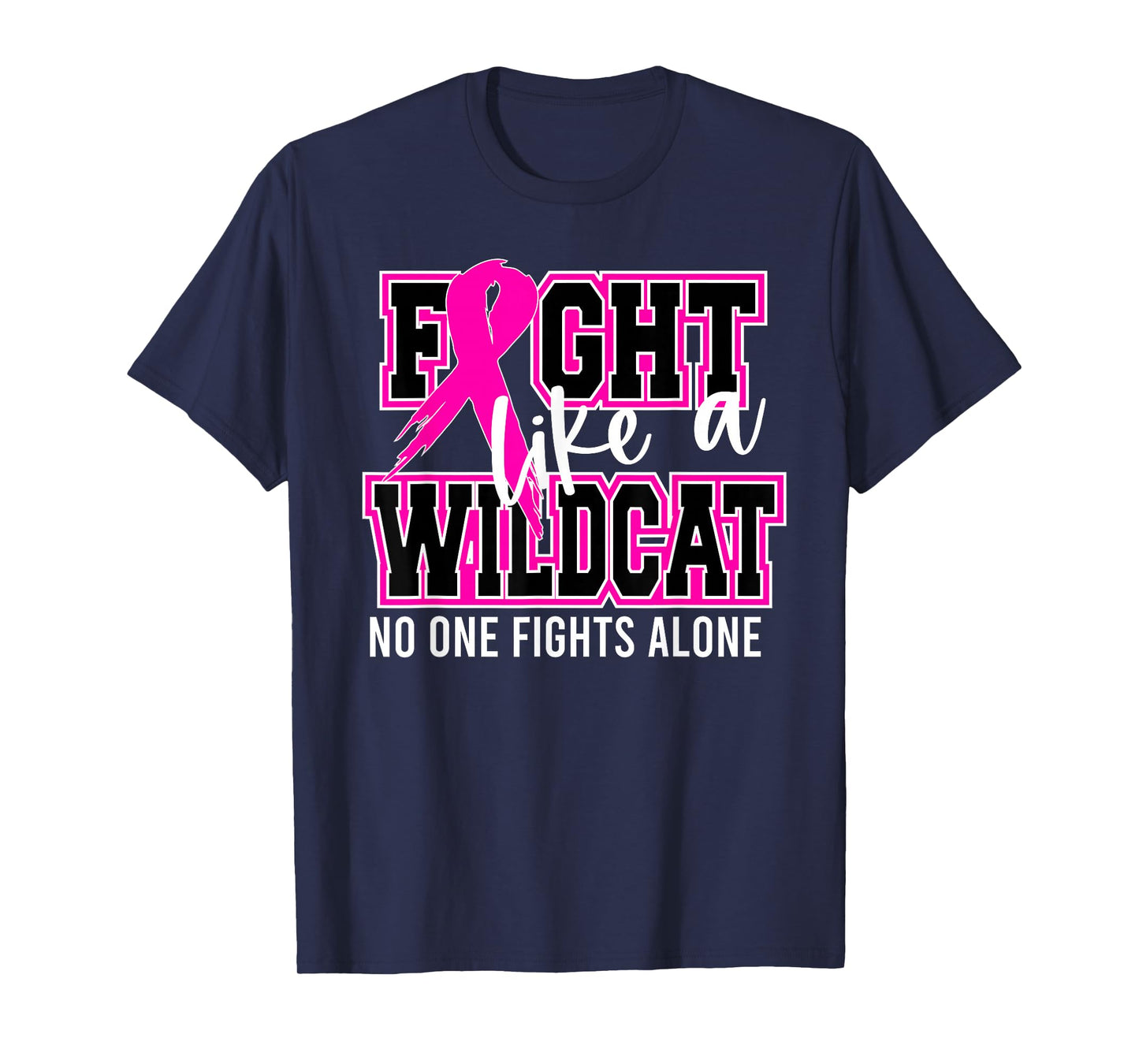 Fight Like a Wildcat Breast Cancer Awareness Pink Ribbon T-Shirt