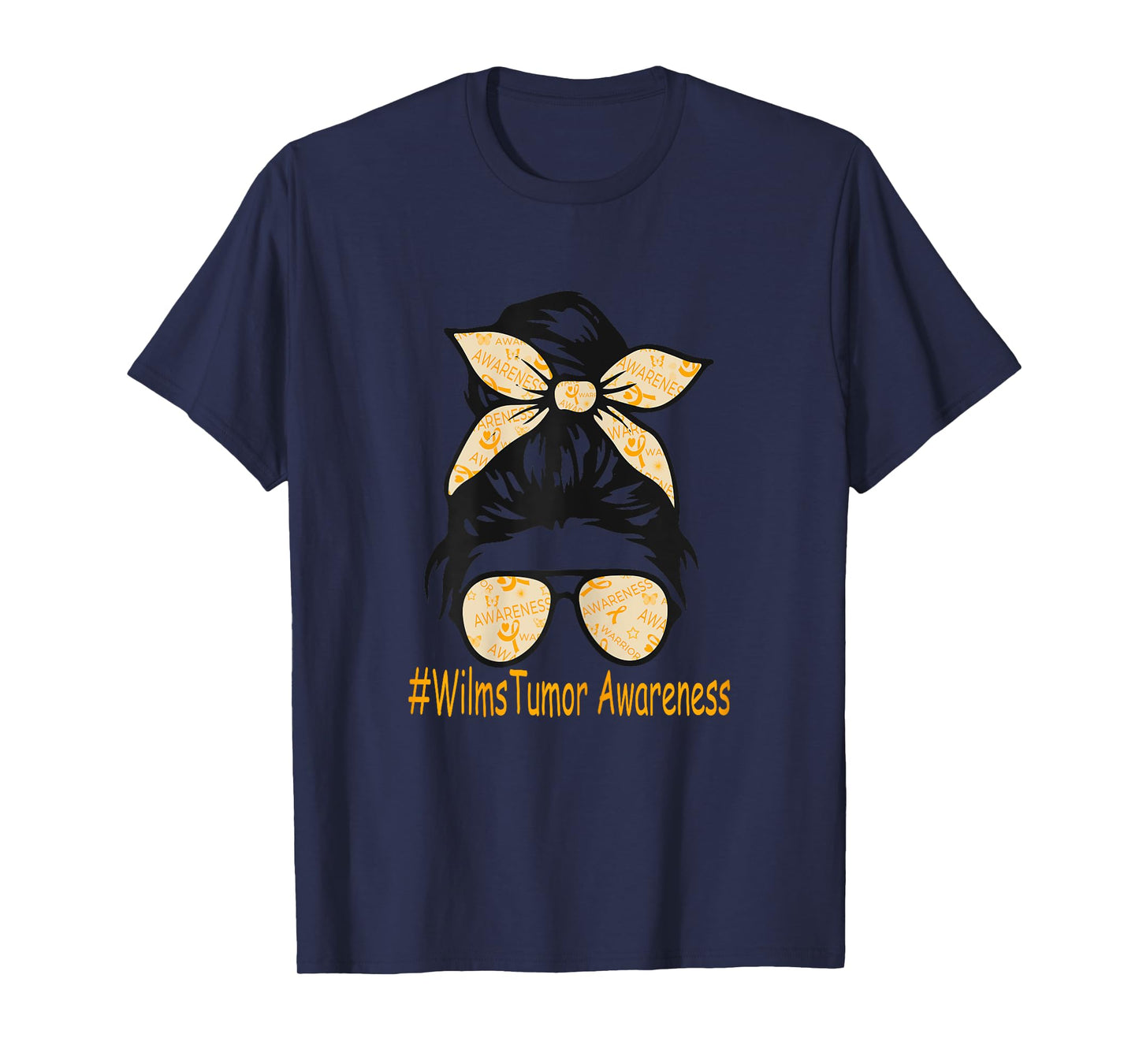 Wilms Tumor Awareness Messy Bun for Women T-Shirt