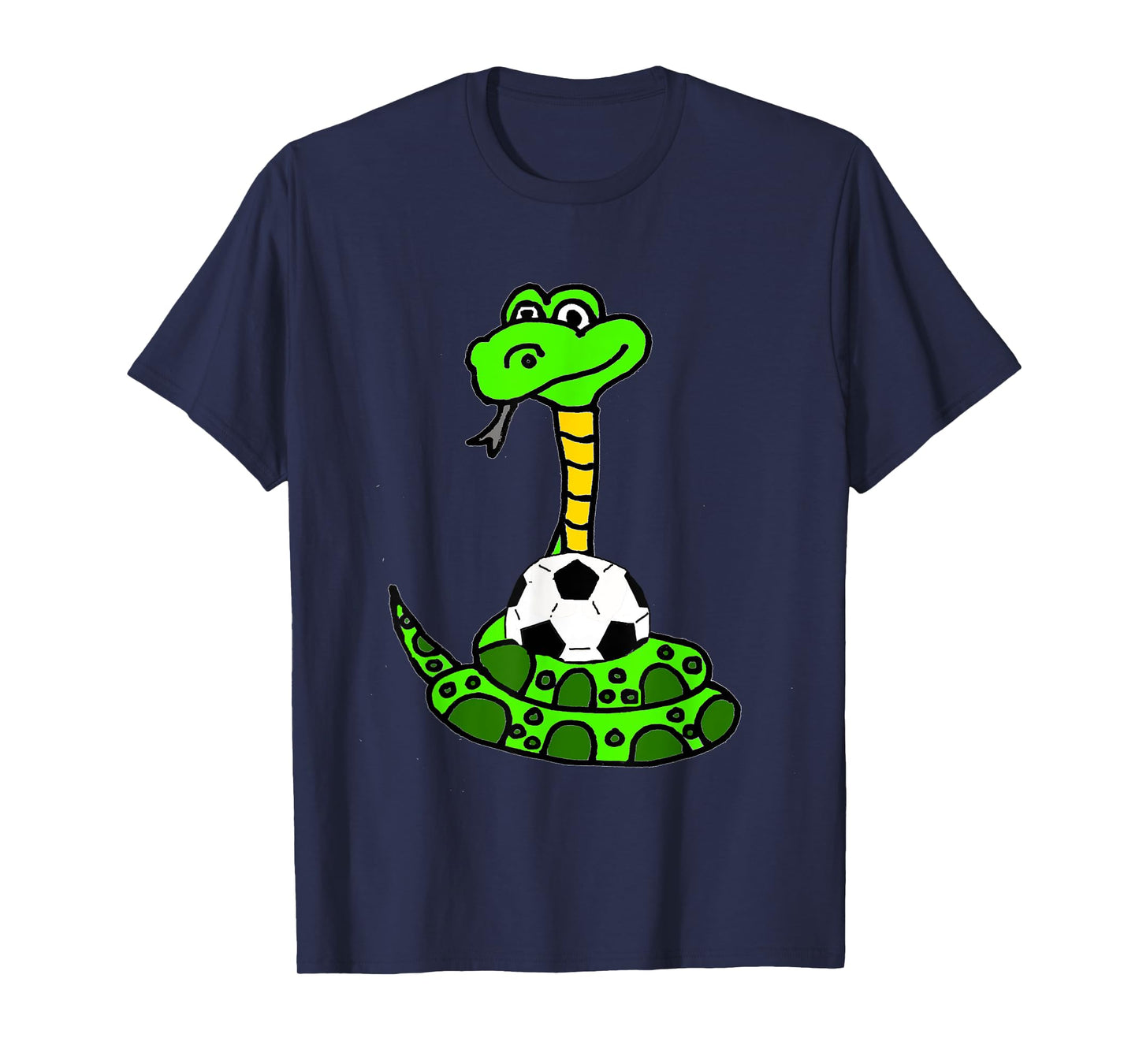 Smileteesfunnya Funny Green Python Snake and Soccer Ball T-Shirt