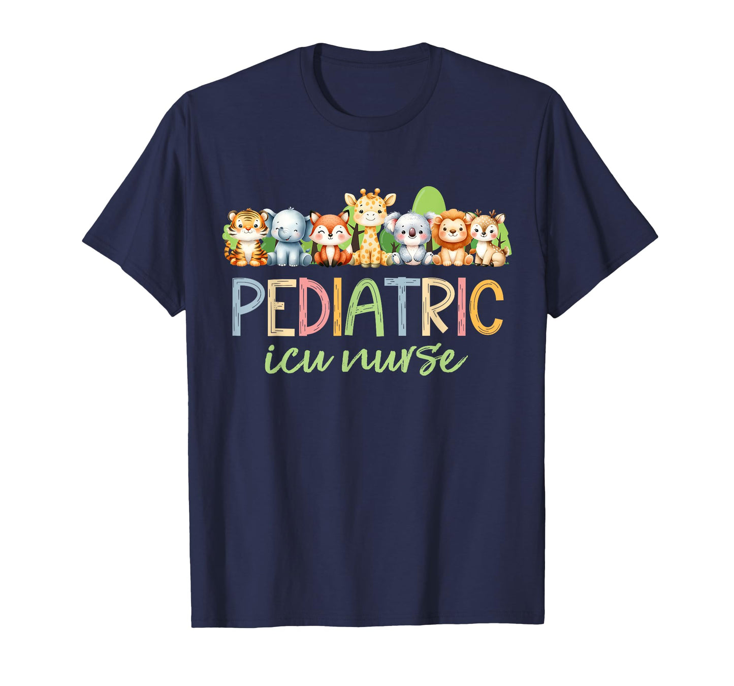 Pediatric ICU Nurse PICU Cute Animals Pediatrics RN T-Shirt