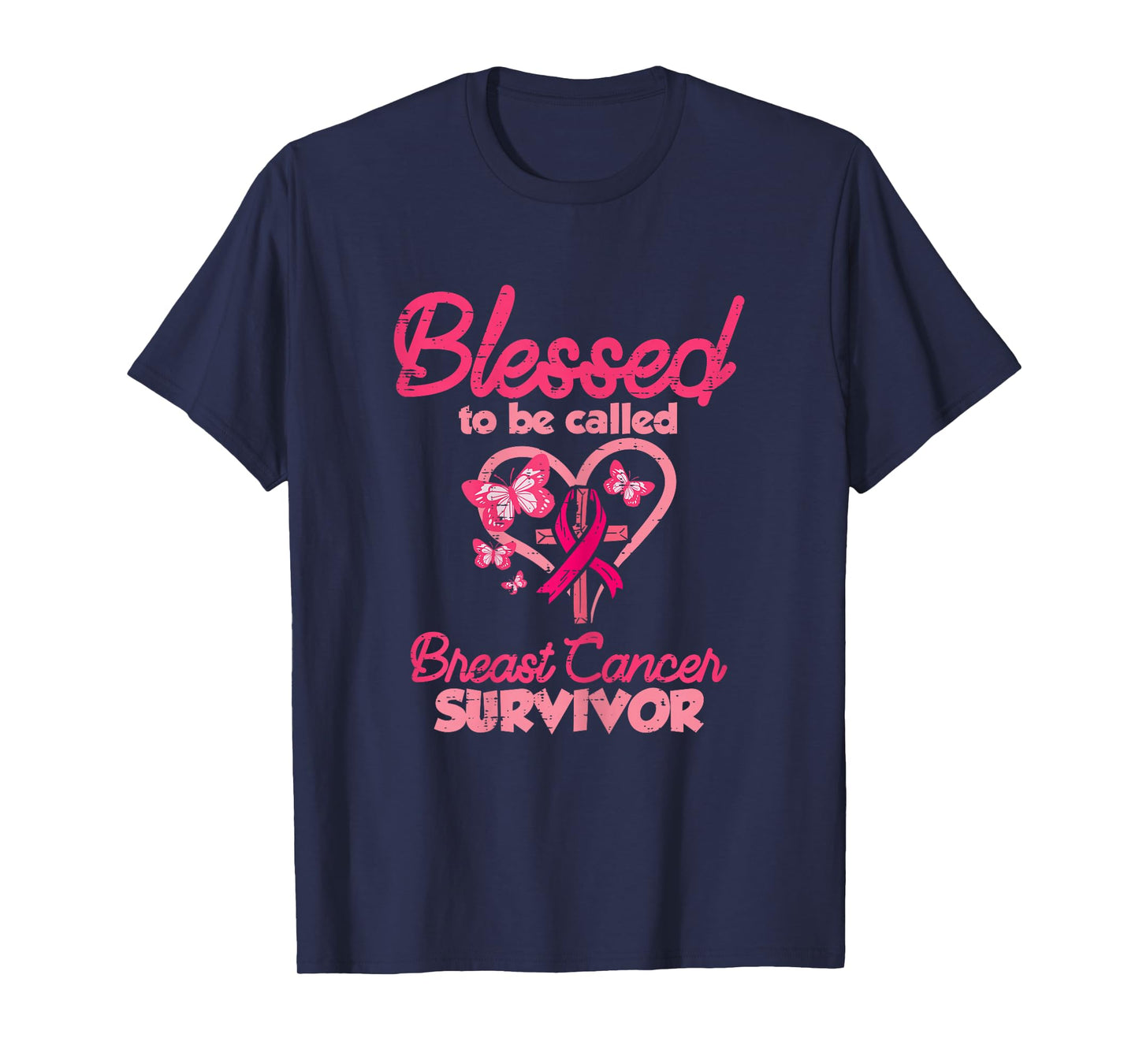 Blessed Breast Cancer Survivor Awareness Christian Women T-Shirt