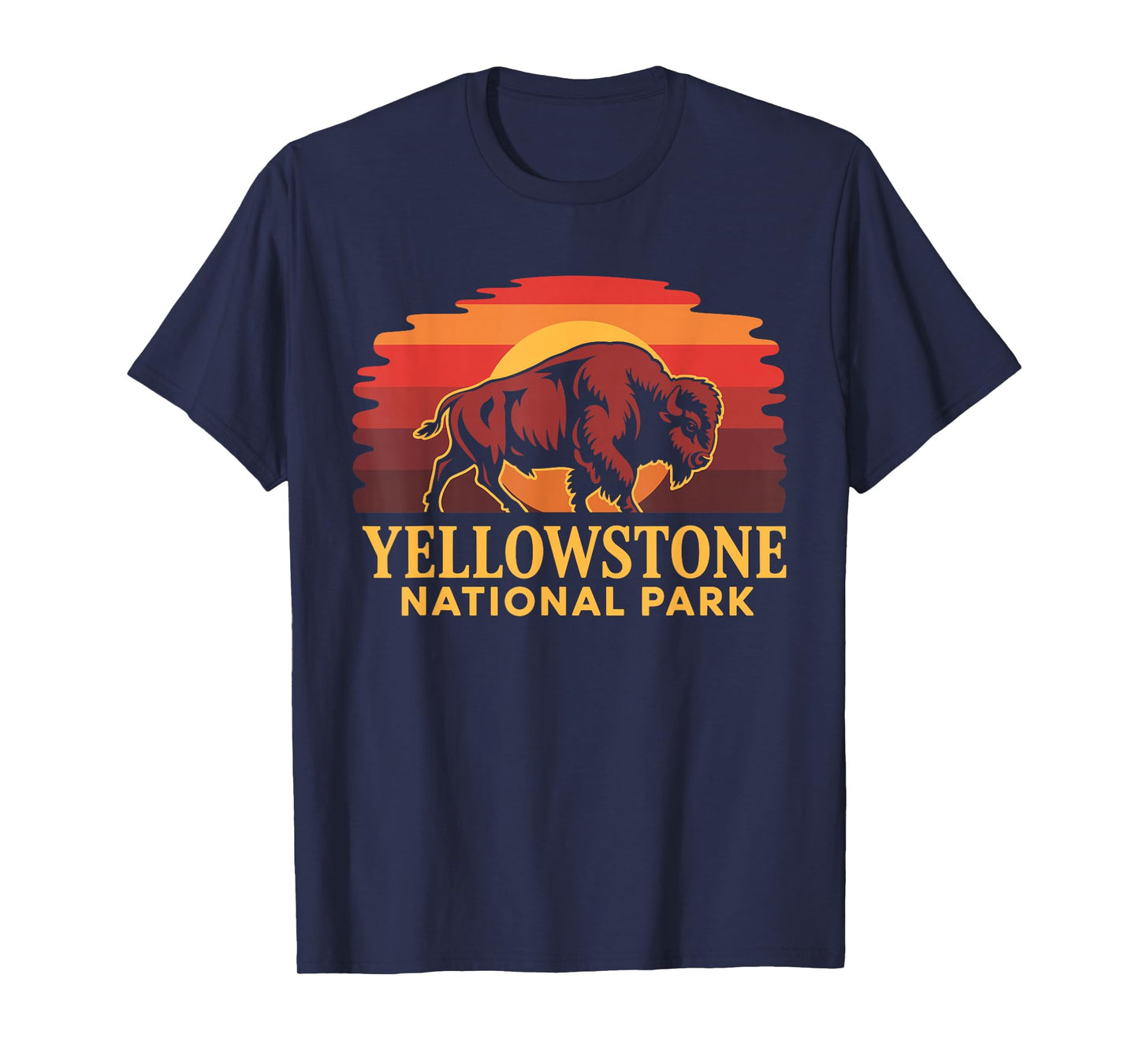 Yellowstone National Park Wyoming Buffalo Bison Sunset T-Shirt