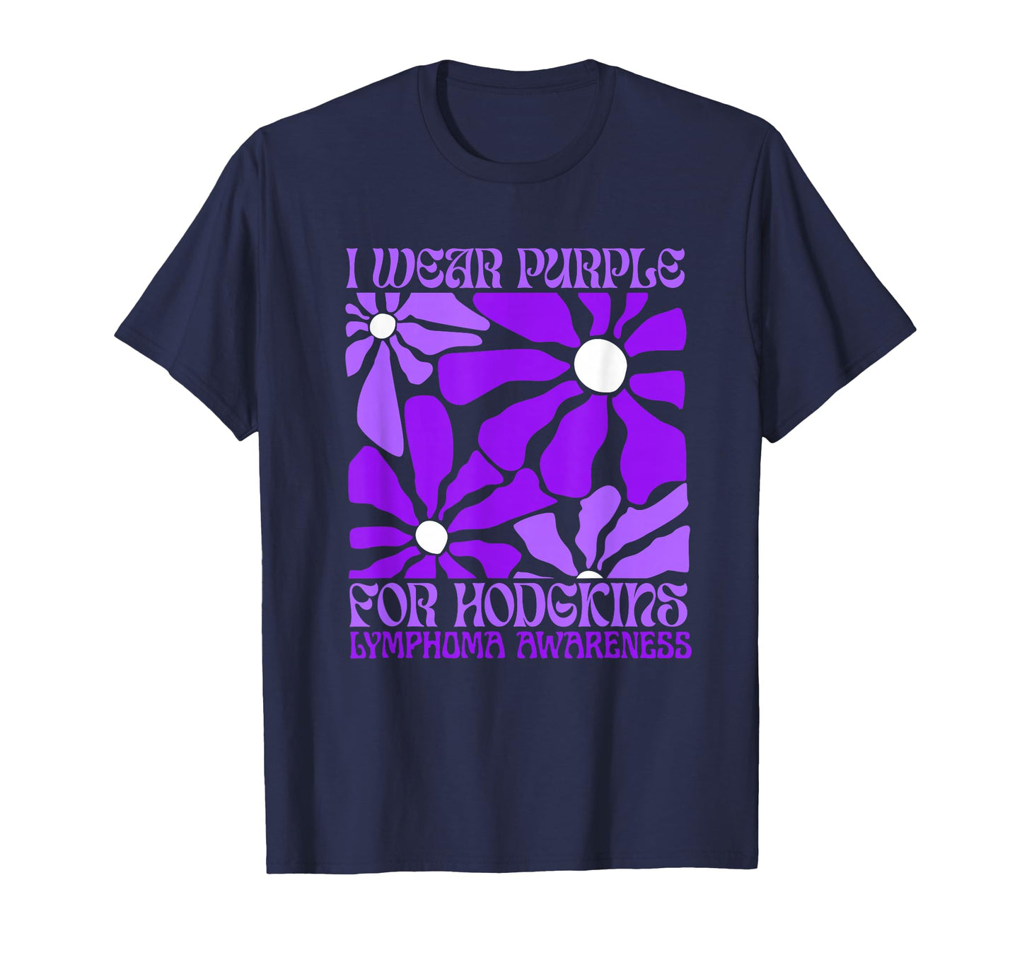 I Wear Purple for Hodgkin's Lymphoma Awareness Flower Women T-Shirt
