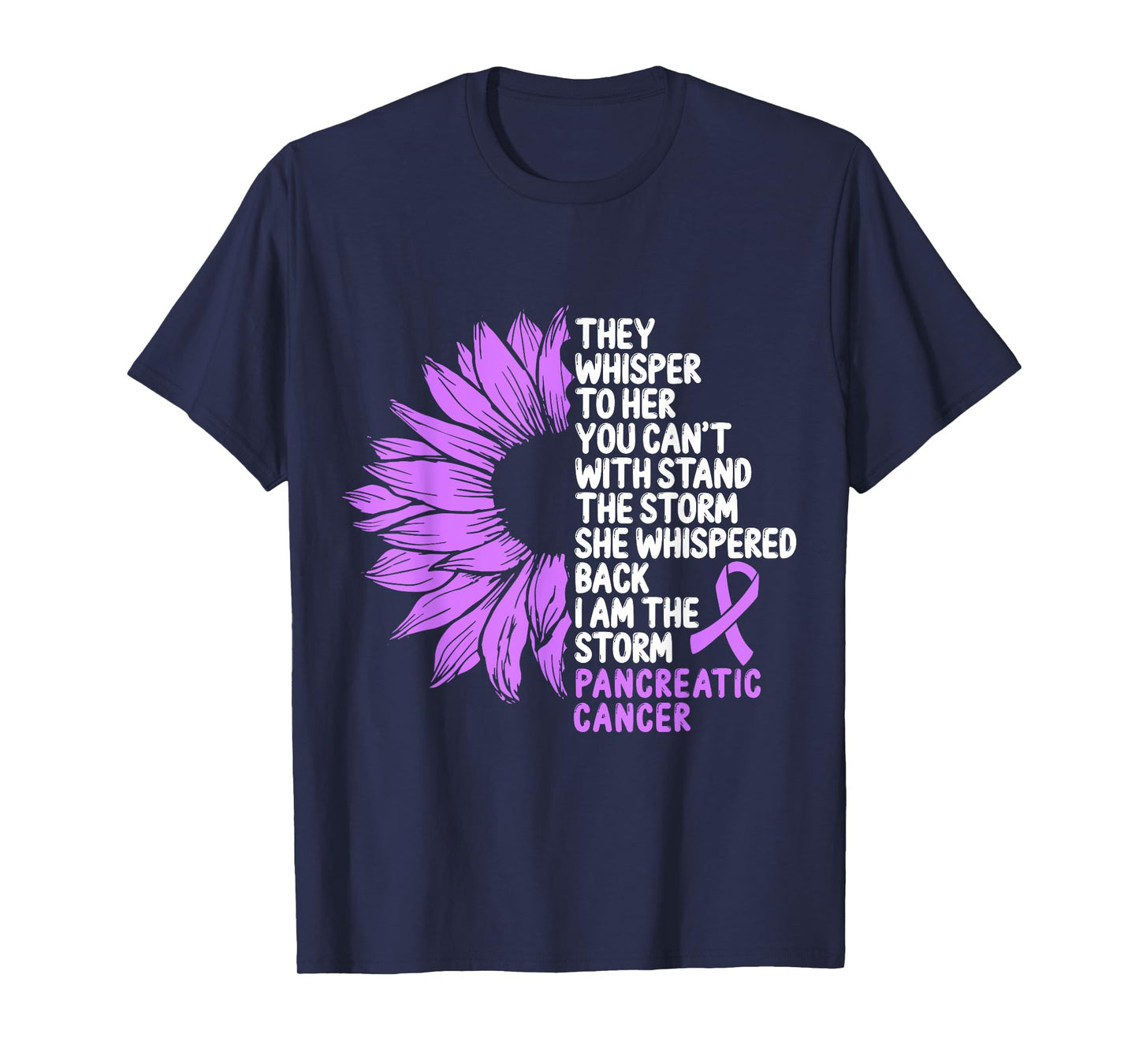 Pancreatic Cancer Awareness Purple Ribbon I am the Storm T-Shirt
