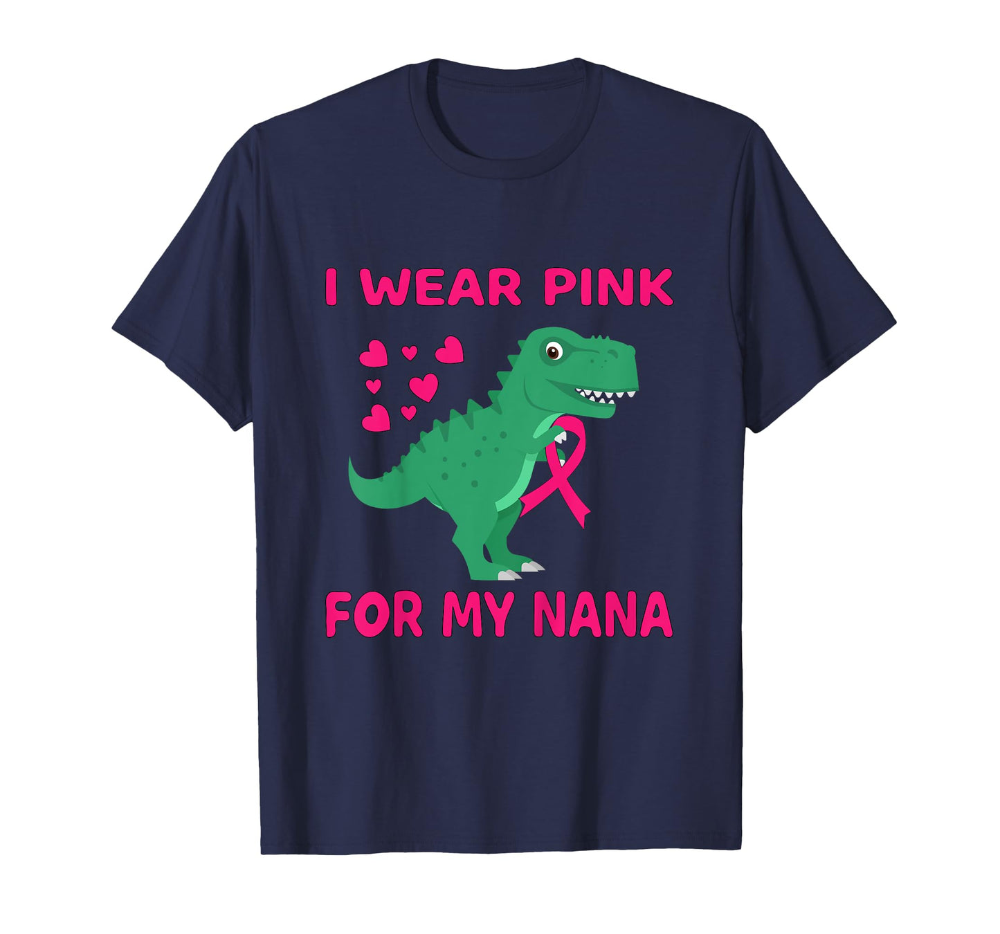 I wear Pink for my Nana Breast Cancer Trex Dino Kids Toddler T-Shirt