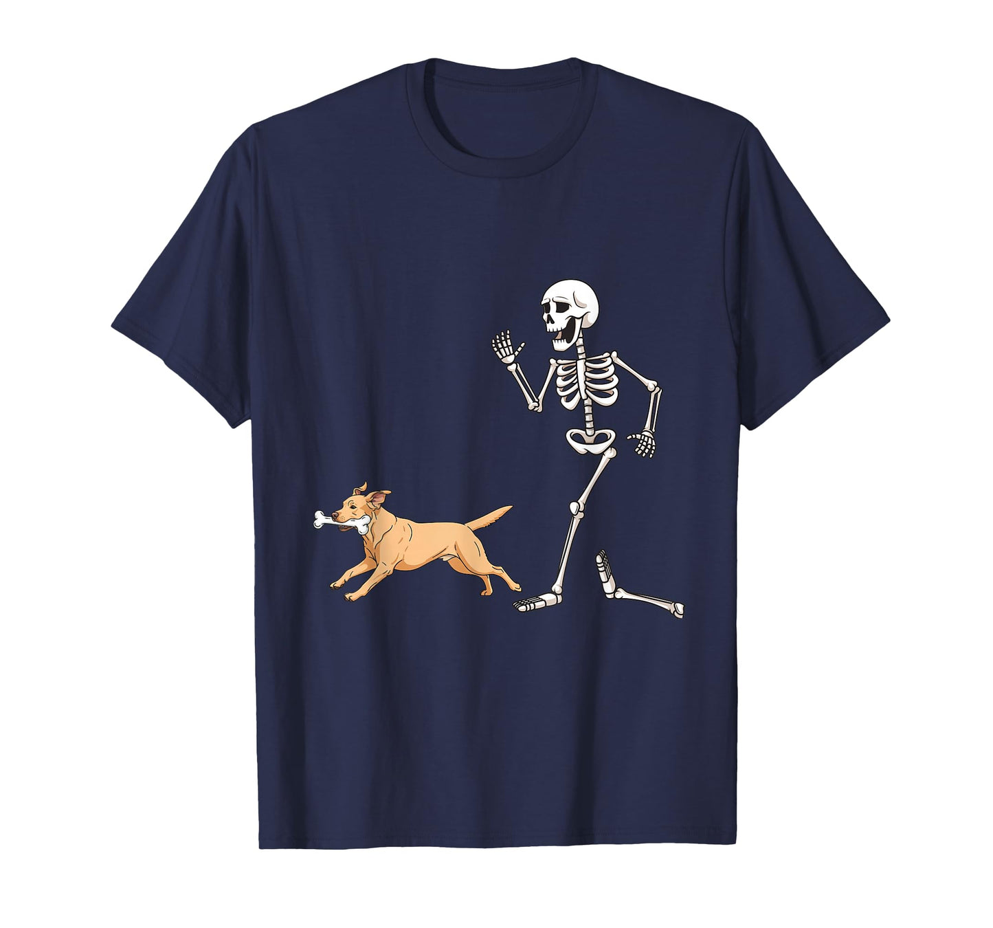 Funny Halloween Labrador Retriever and Skeleton T-Shirt