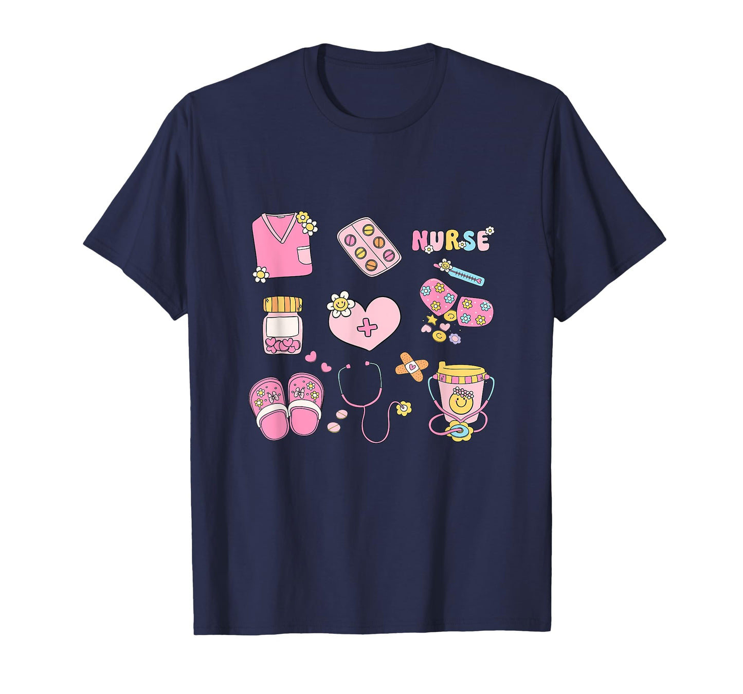 Nursing Profession Doodles Co. Nurse Doodles Women Cute Nurse Life Graphics T-Shirt
